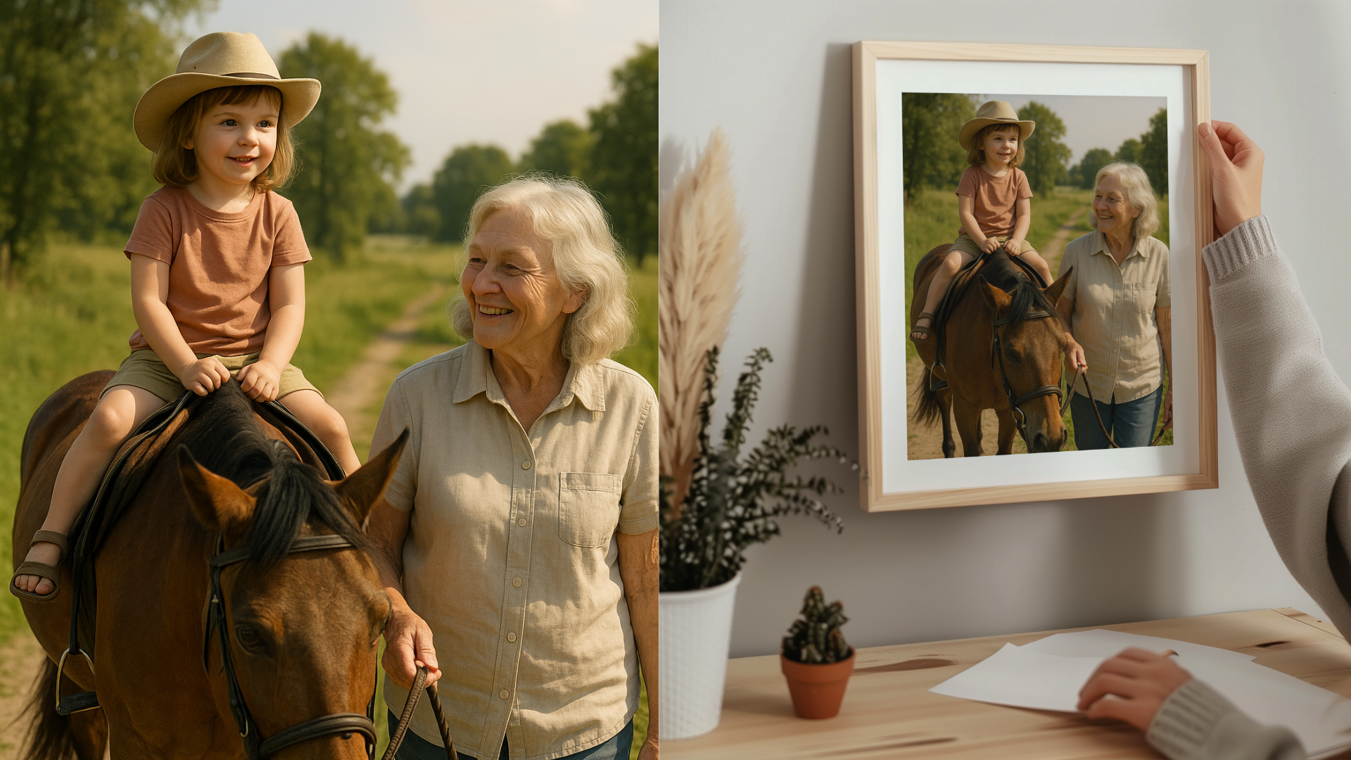 Jämförelsebild mellan ursprunglig bild och samma bild tryckt på premium posterpapper