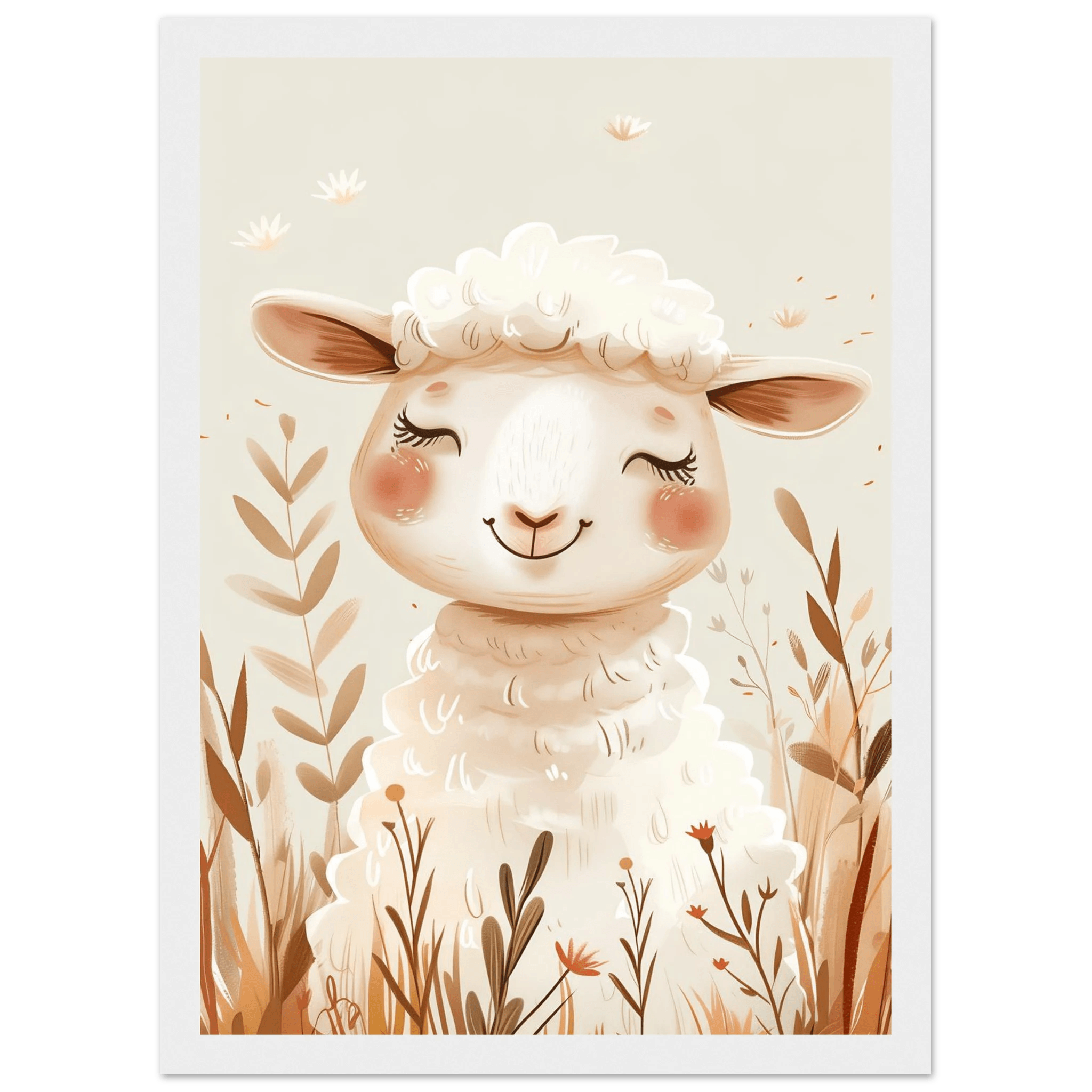 Cute Wooly Sheep - Poster - Arthena