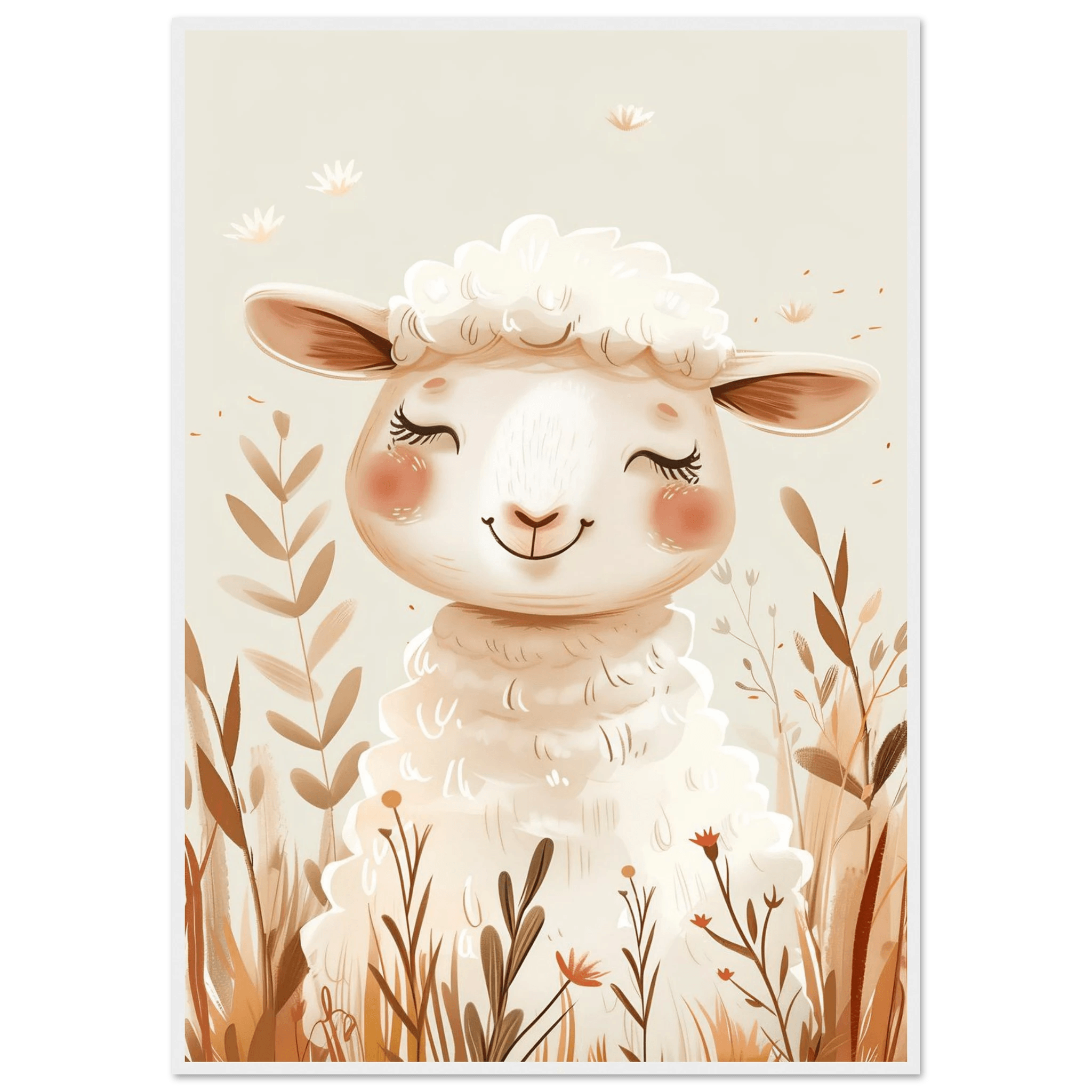 Cute Wooly Sheep - Poster - Arthena