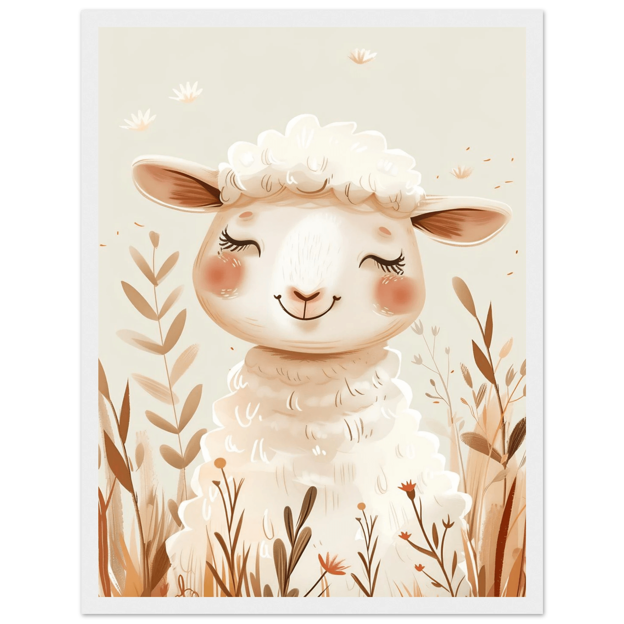 Cute Wooly Sheep - Poster - Arthena