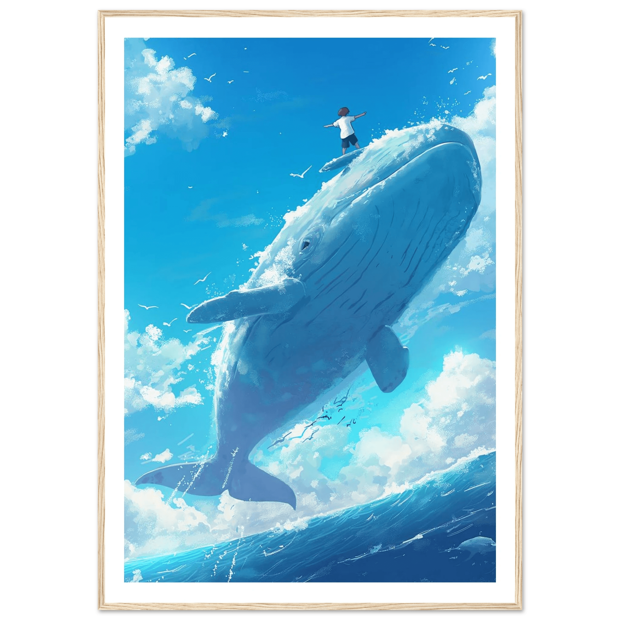 Surfing Whale - Poster - Arthena