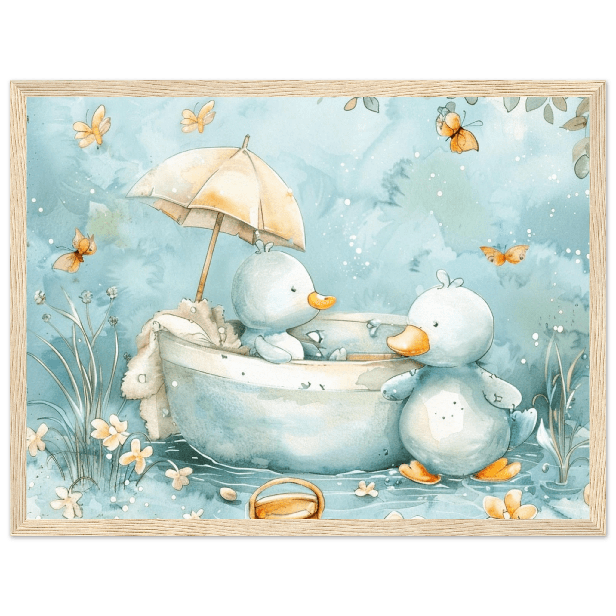 Bathing Ducks - poster - Arthena