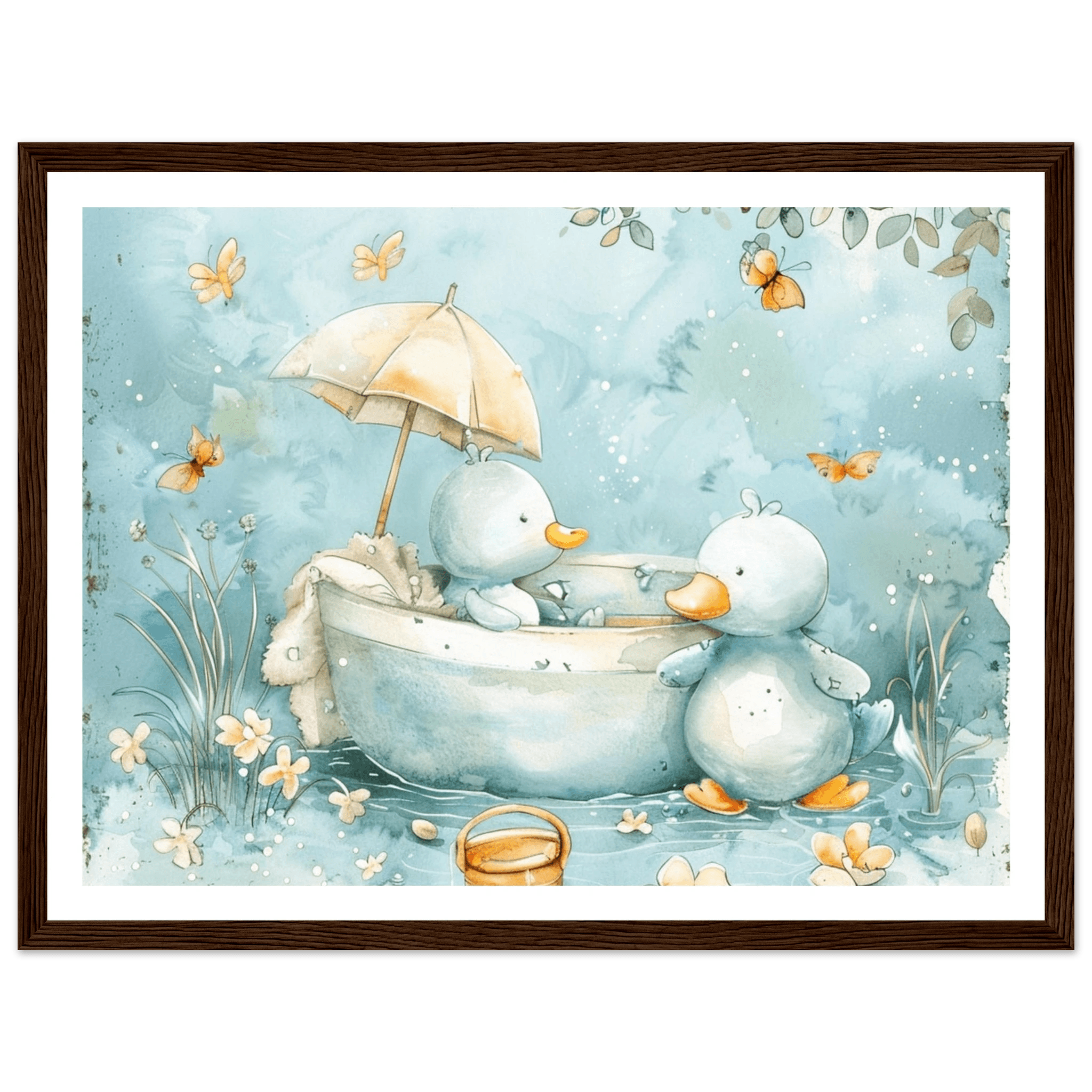 Bathing Ducks - poster - Arthena