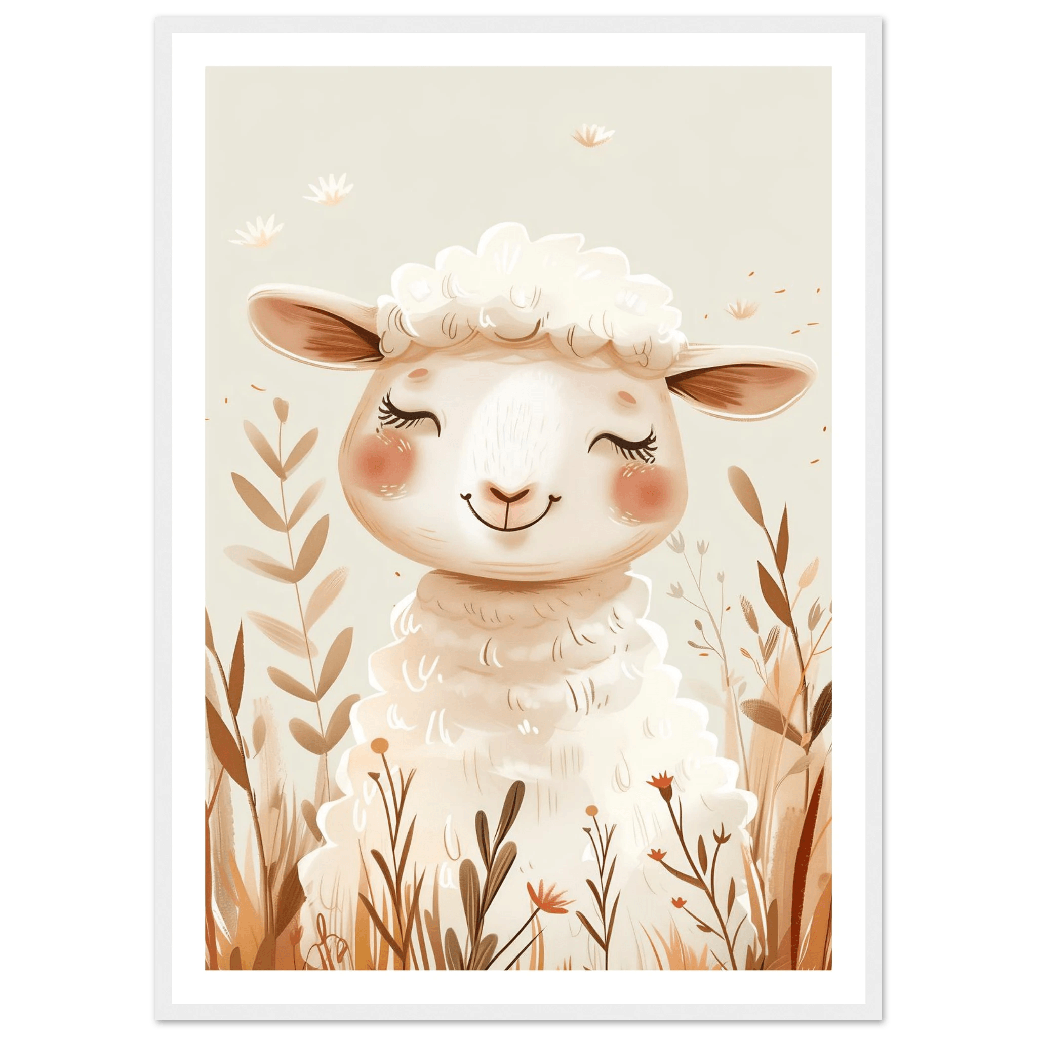 Cute Wooly Sheep - Poster - Arthena
