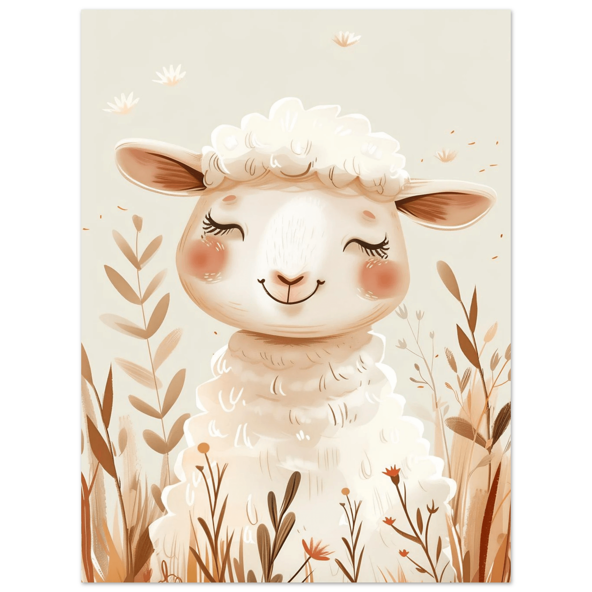 Cute Wooly Sheep - Poster - Arthena