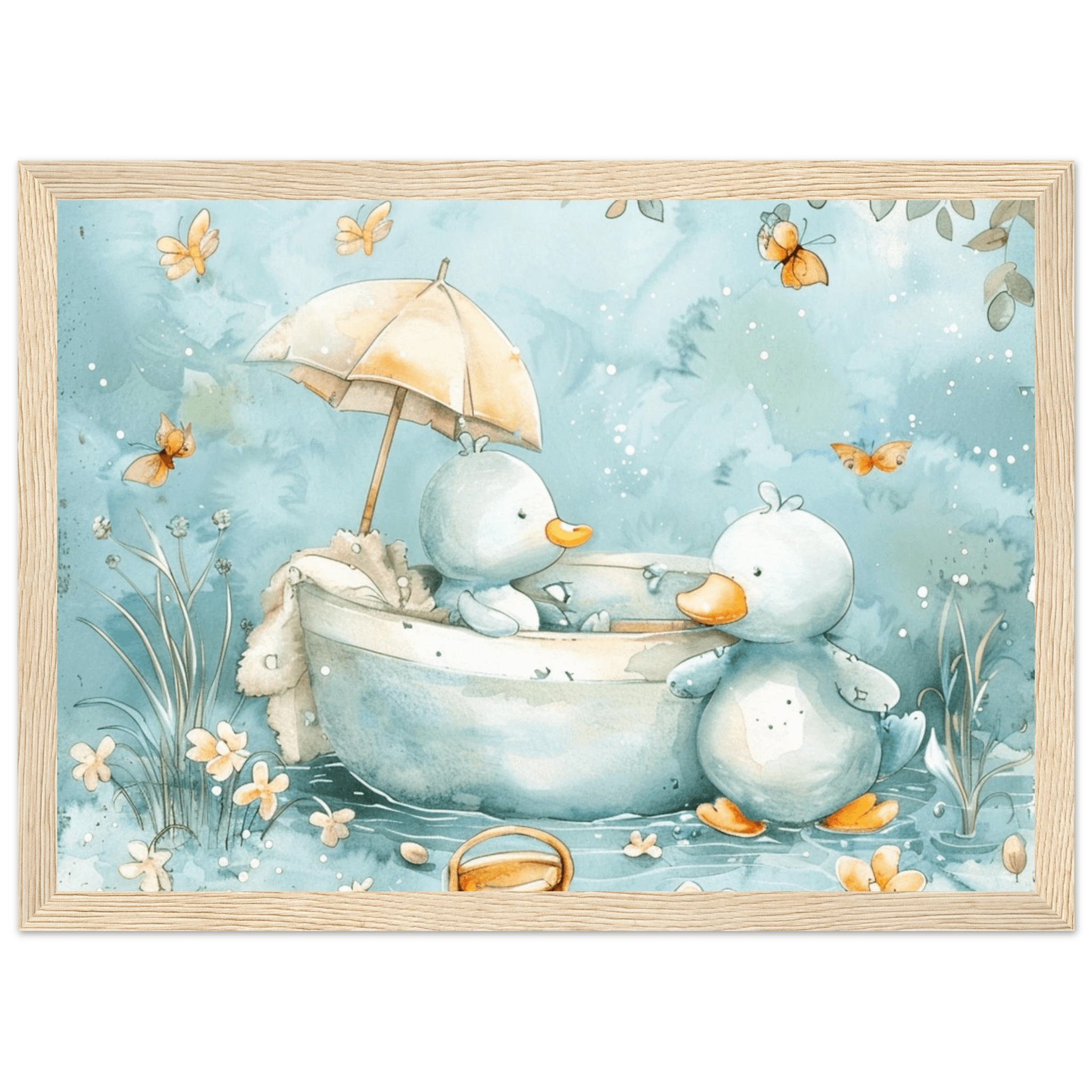 Bathing Ducks - poster - Arthena