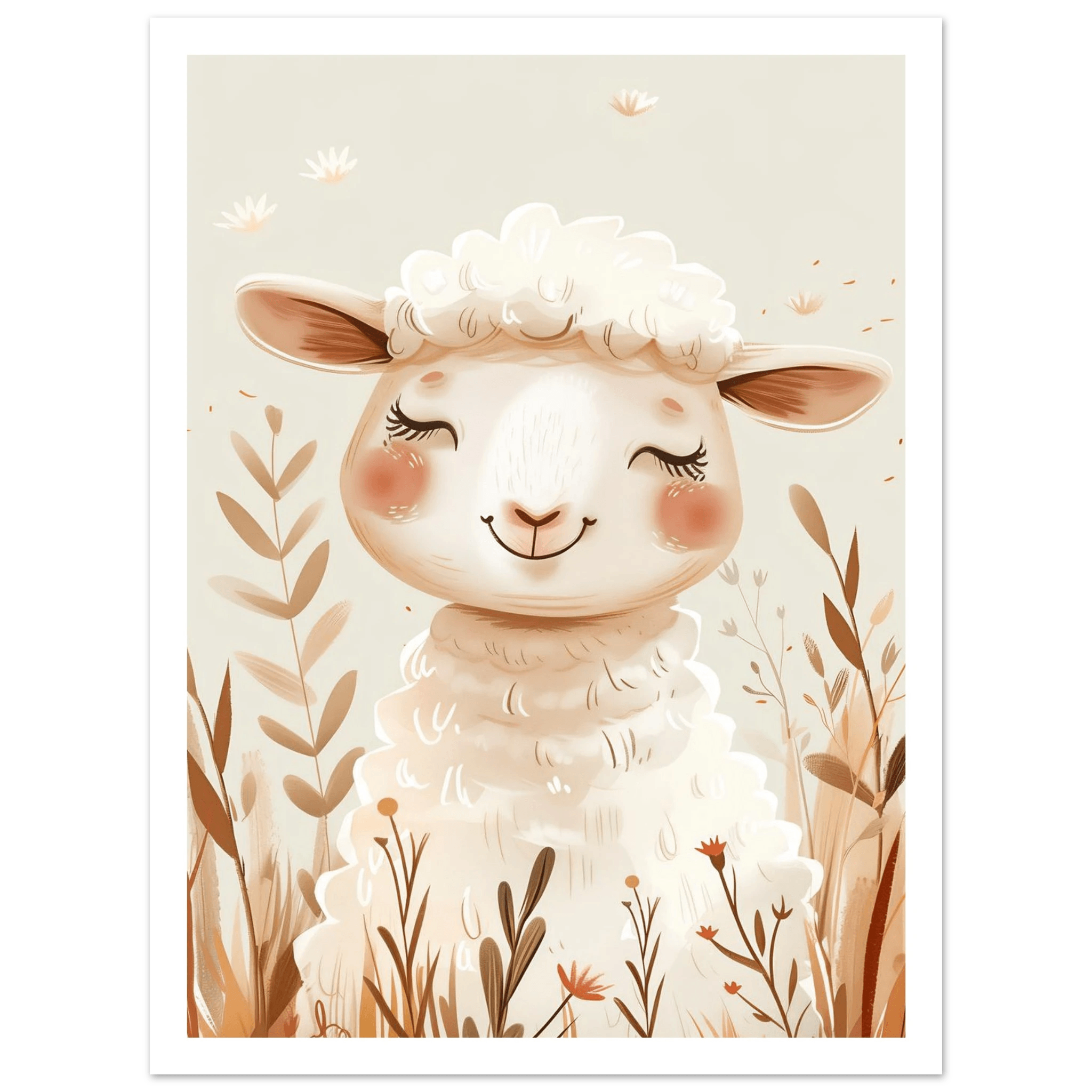 Cute Wooly Sheep - Poster - Arthena