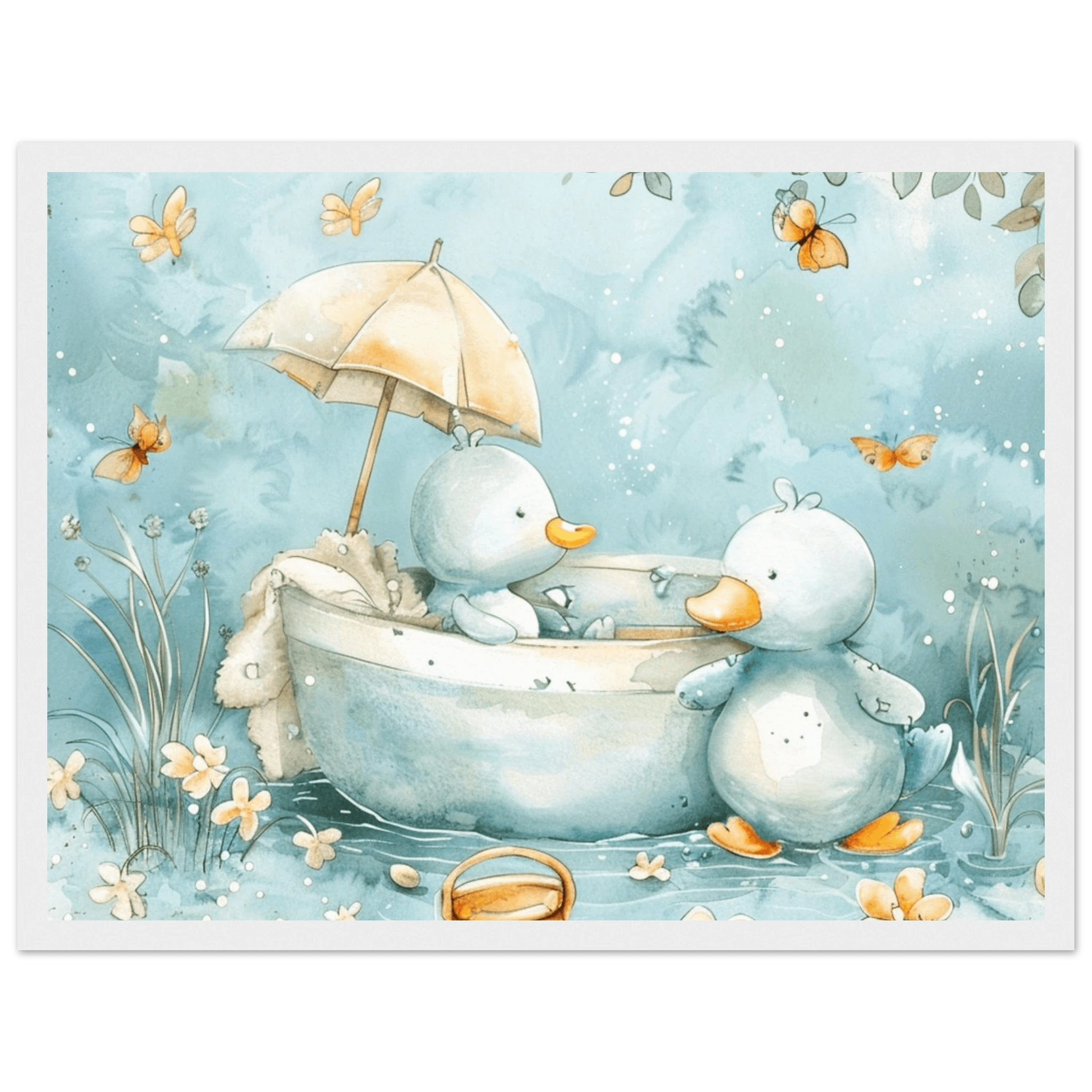 Bathing Ducks - poster - Arthena