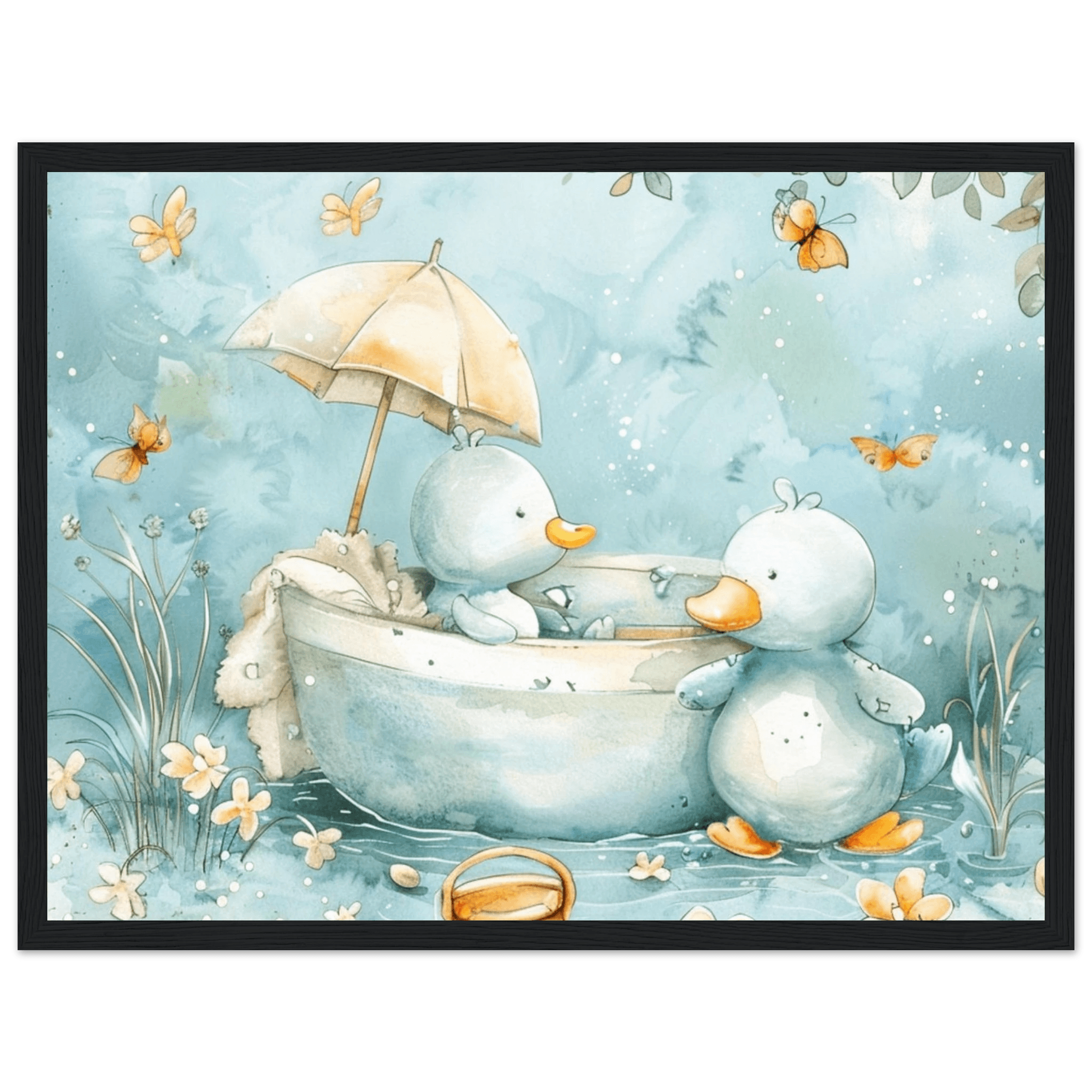 Bathing Ducks - poster - Arthena