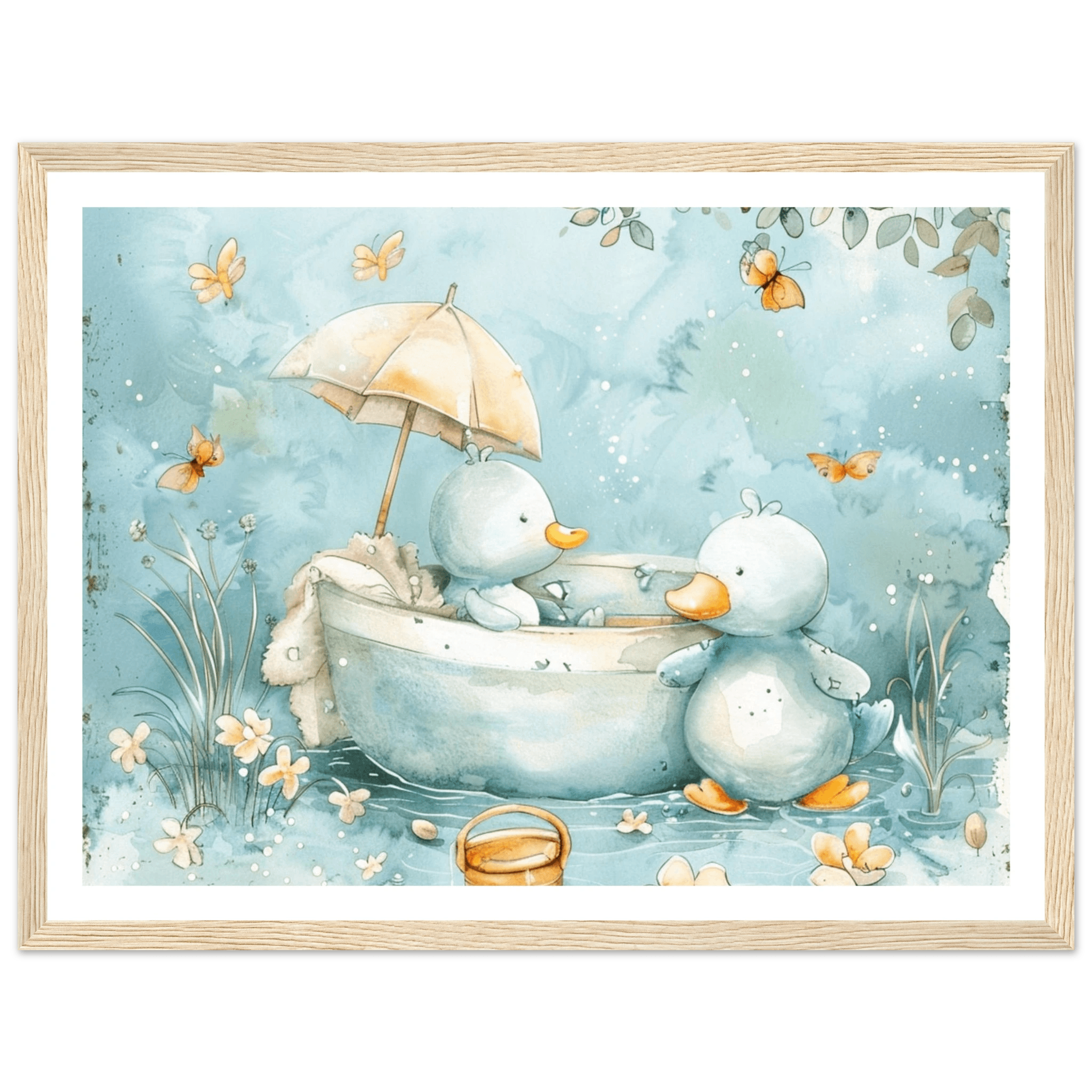 Bathing Ducks - poster - Arthena