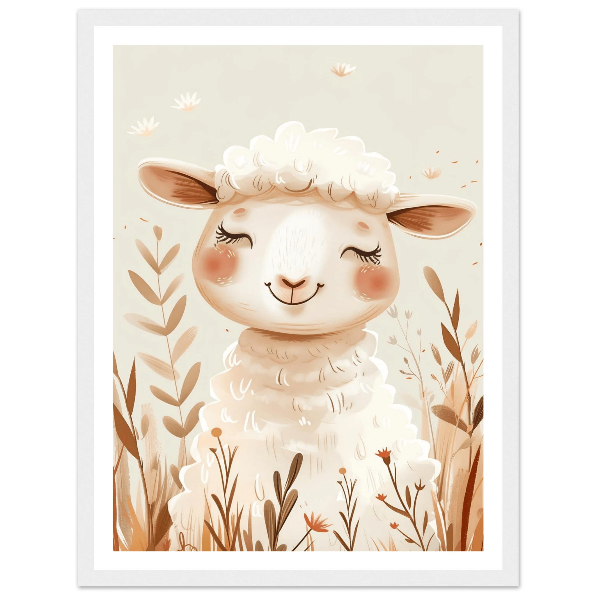 Cute Wooly Sheep - Poster - Arthena