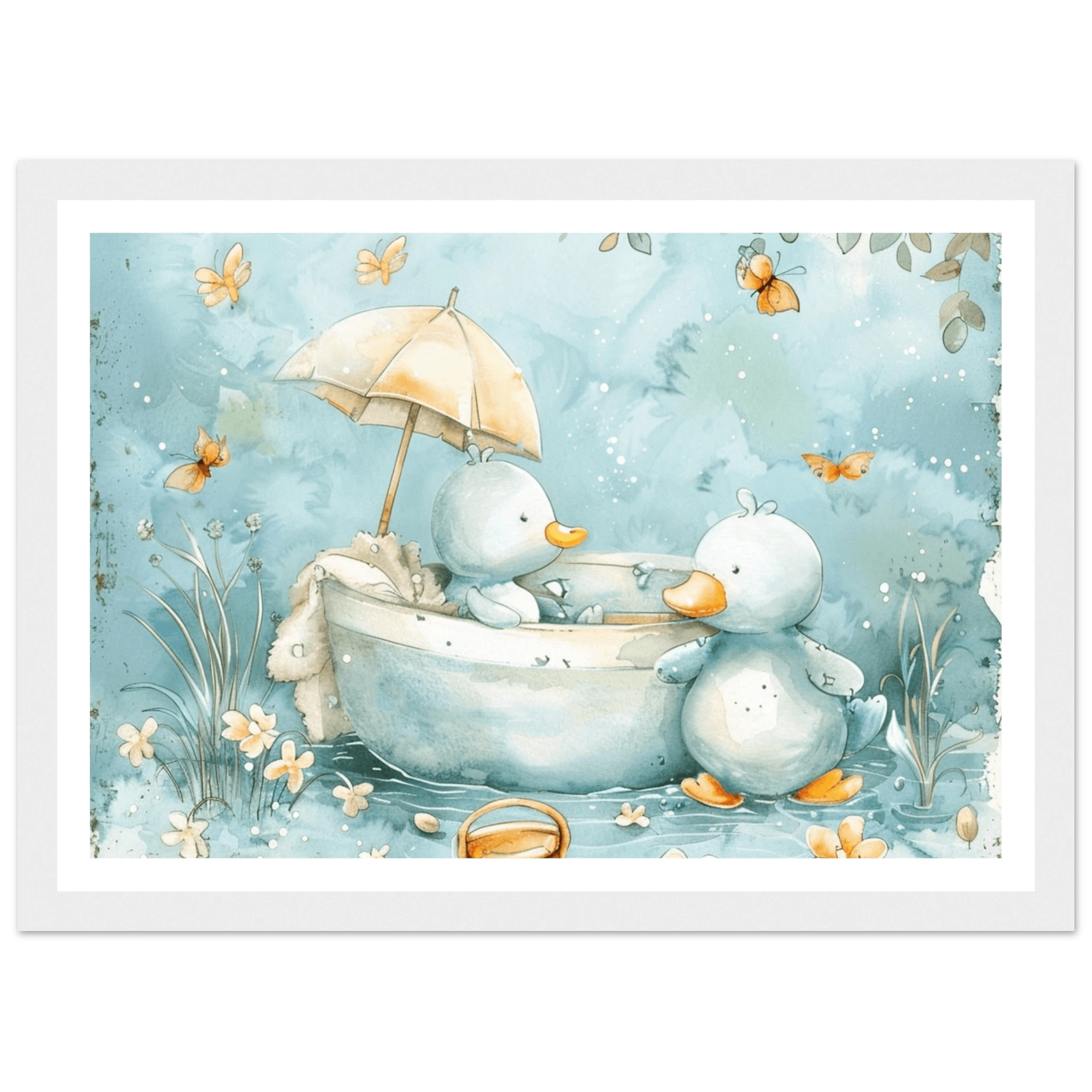 Bathing Ducks - poster - Arthena