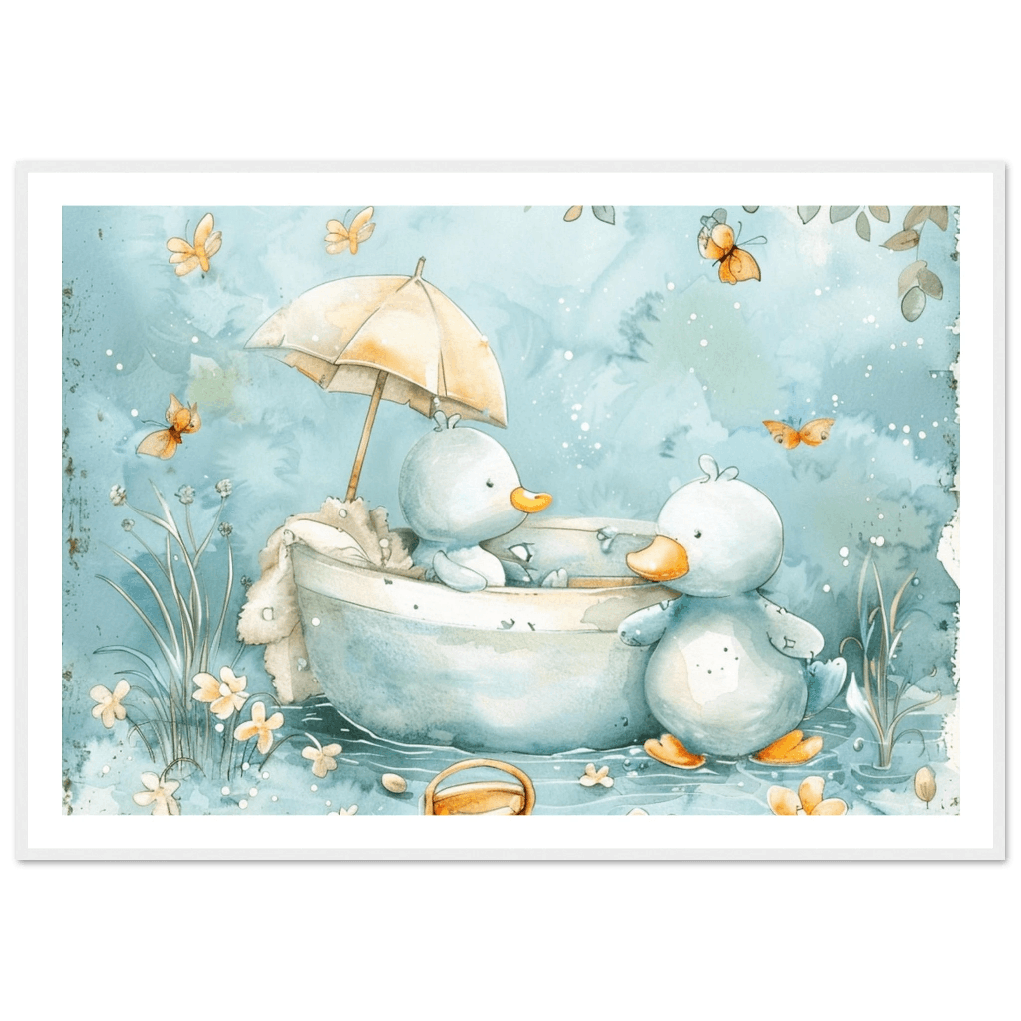 Bathing Ducks - poster - Arthena