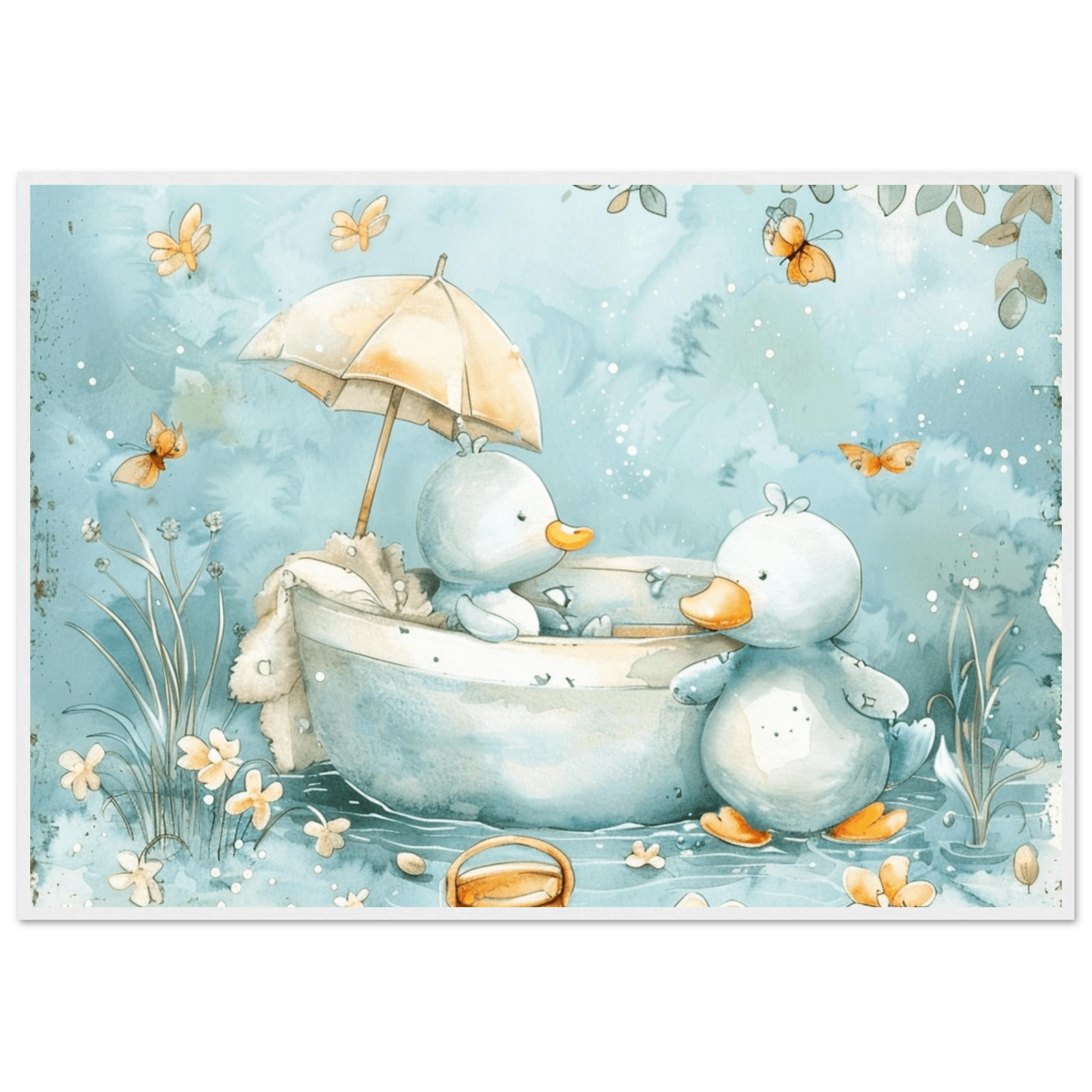 Bathing Ducks - poster - Arthena