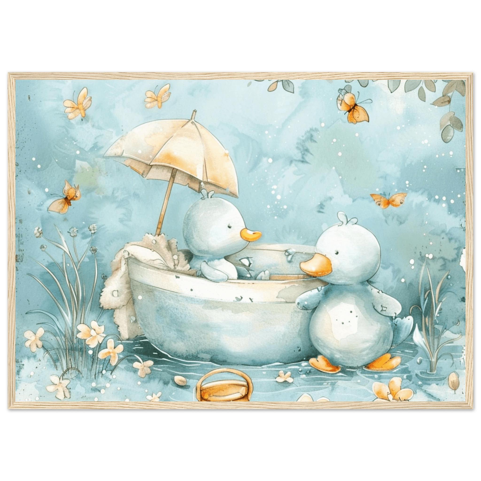 Bathing Ducks - poster - Arthena
