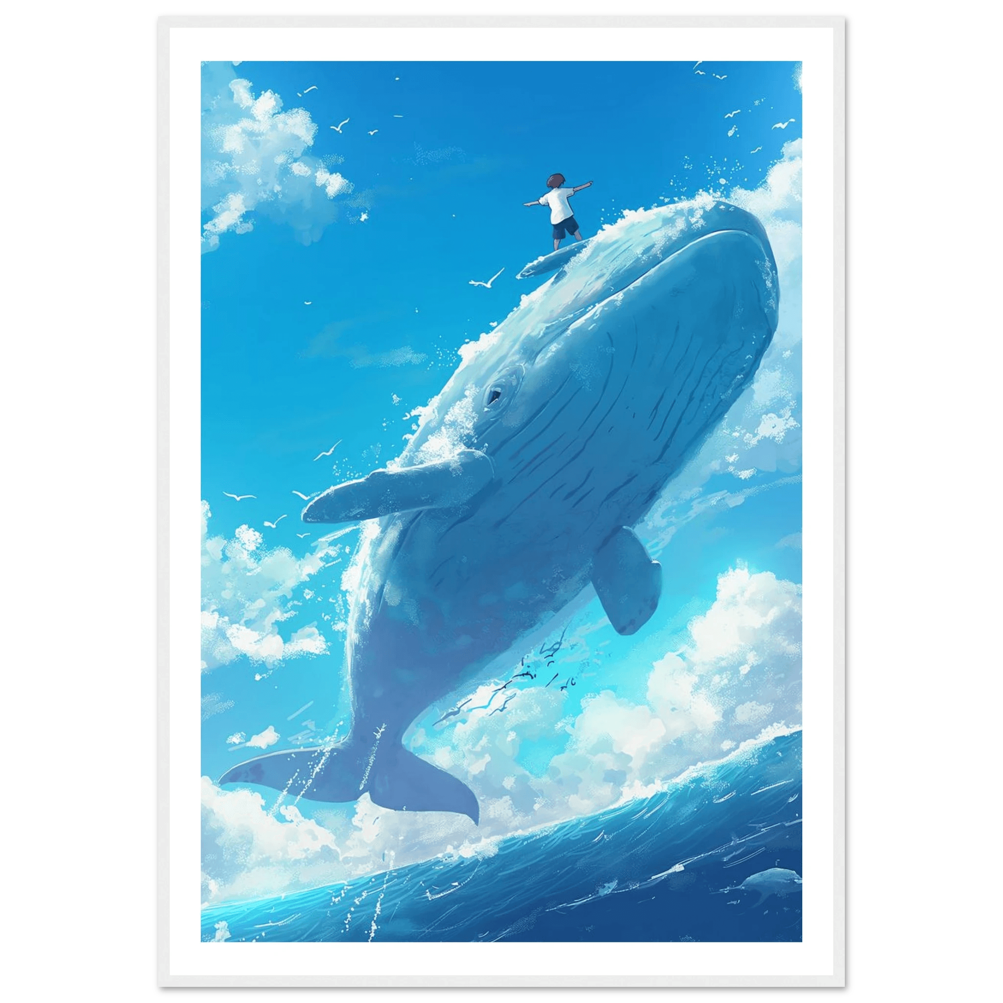 Surfing Whale - Poster - Arthena