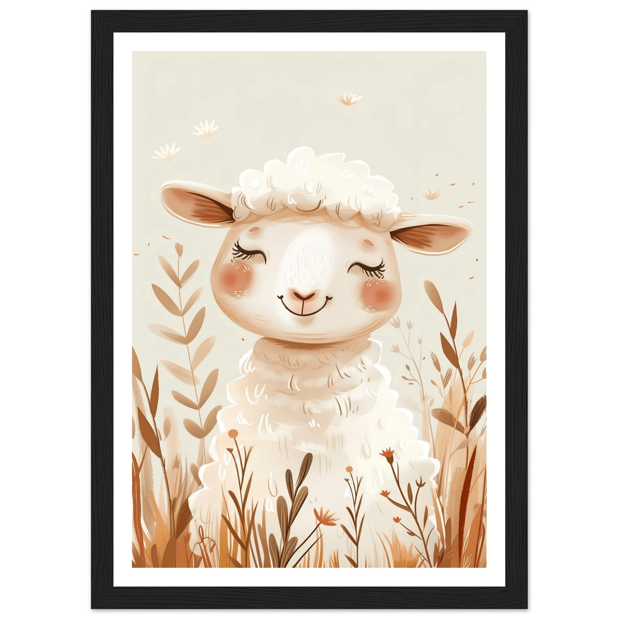 Cute Wooly Sheep - Poster - Arthena