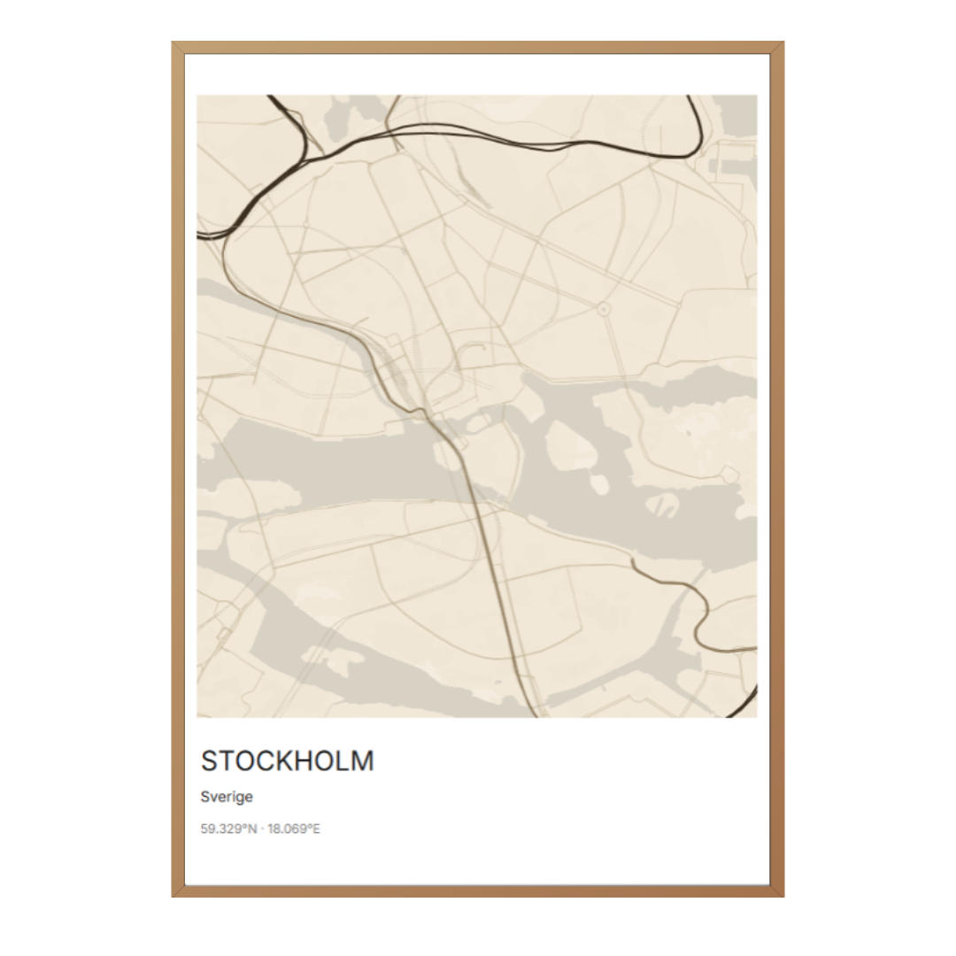 Personlig karttavla med egen vald plats och koordinater