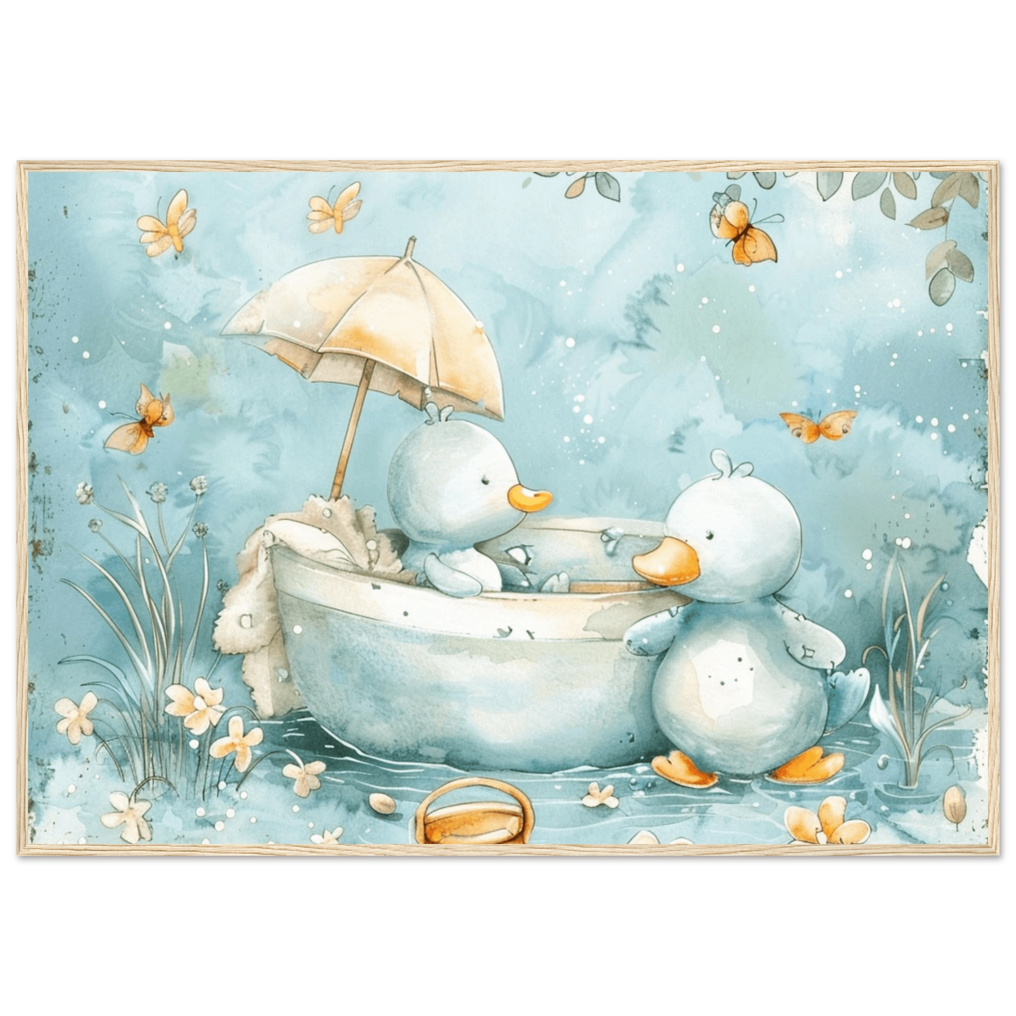 Bathing Ducks - poster - Arthena