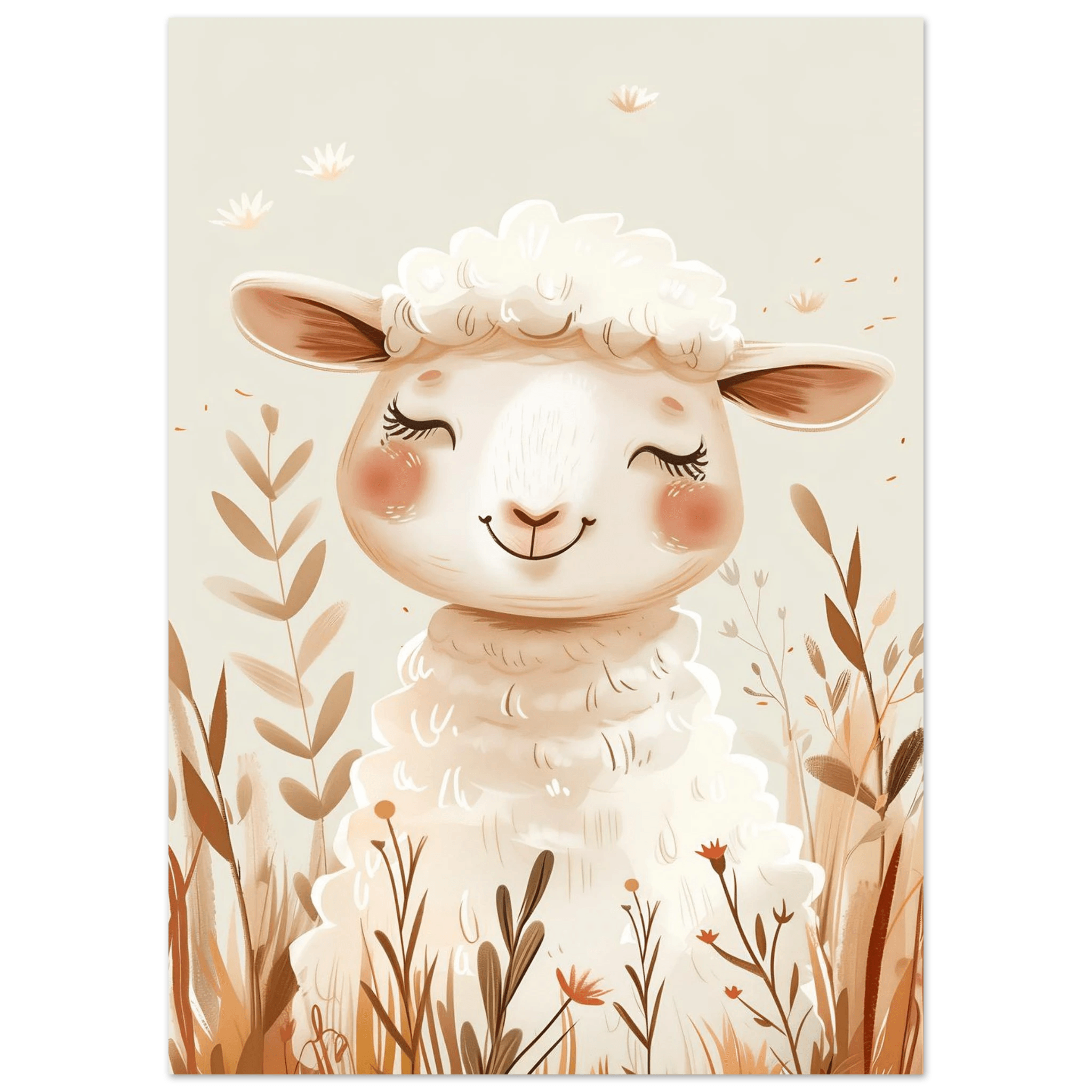 Cute Wooly Sheep - Poster - Arthena