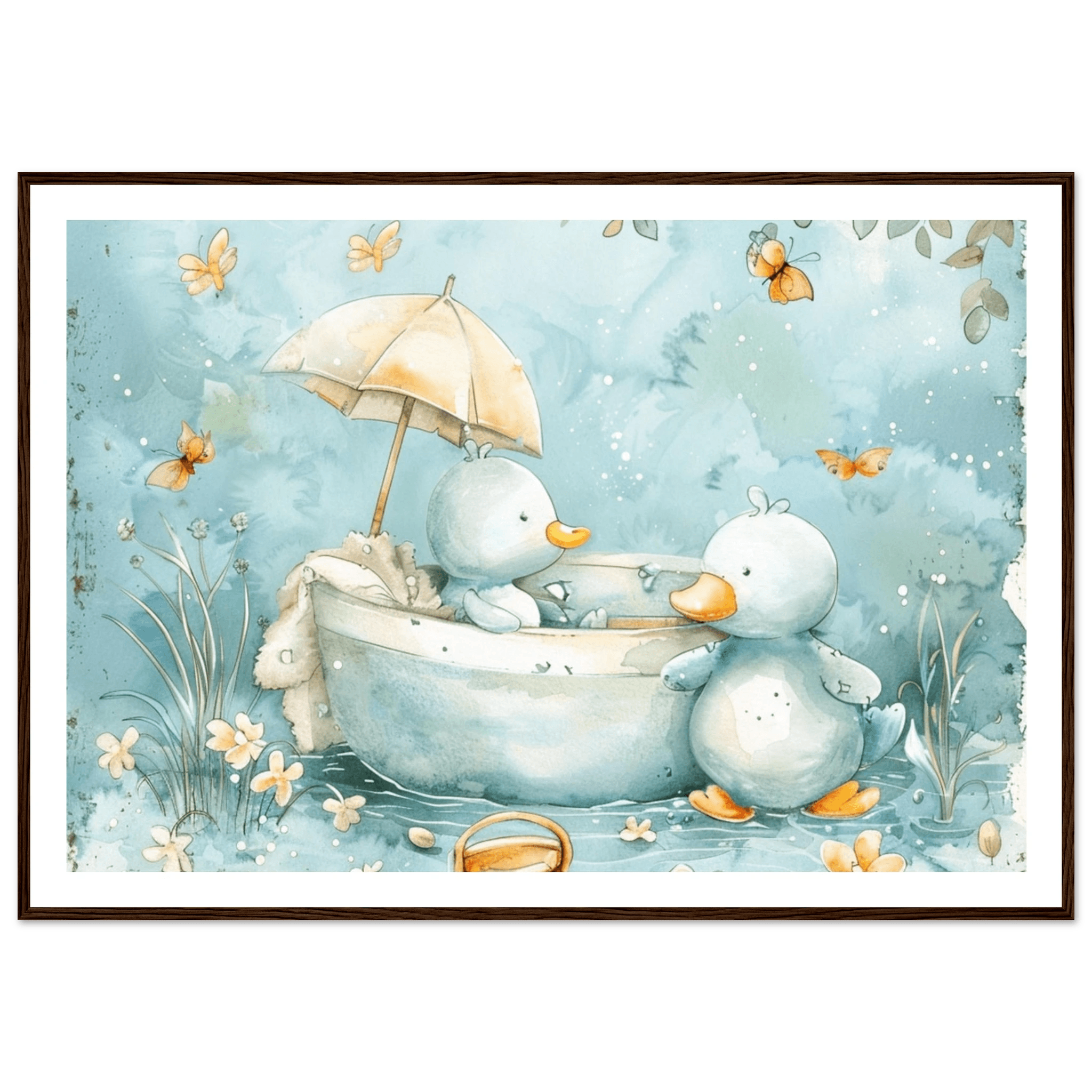 Bathing Ducks - poster - Arthena