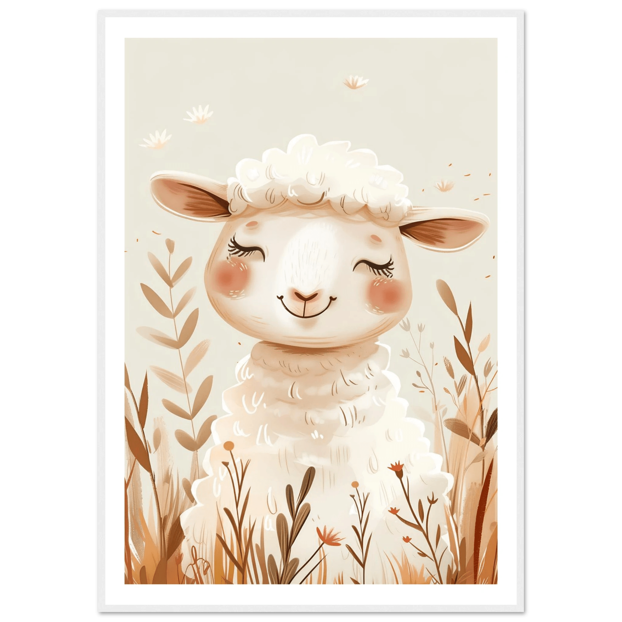 Cute Wooly Sheep - Poster - Arthena