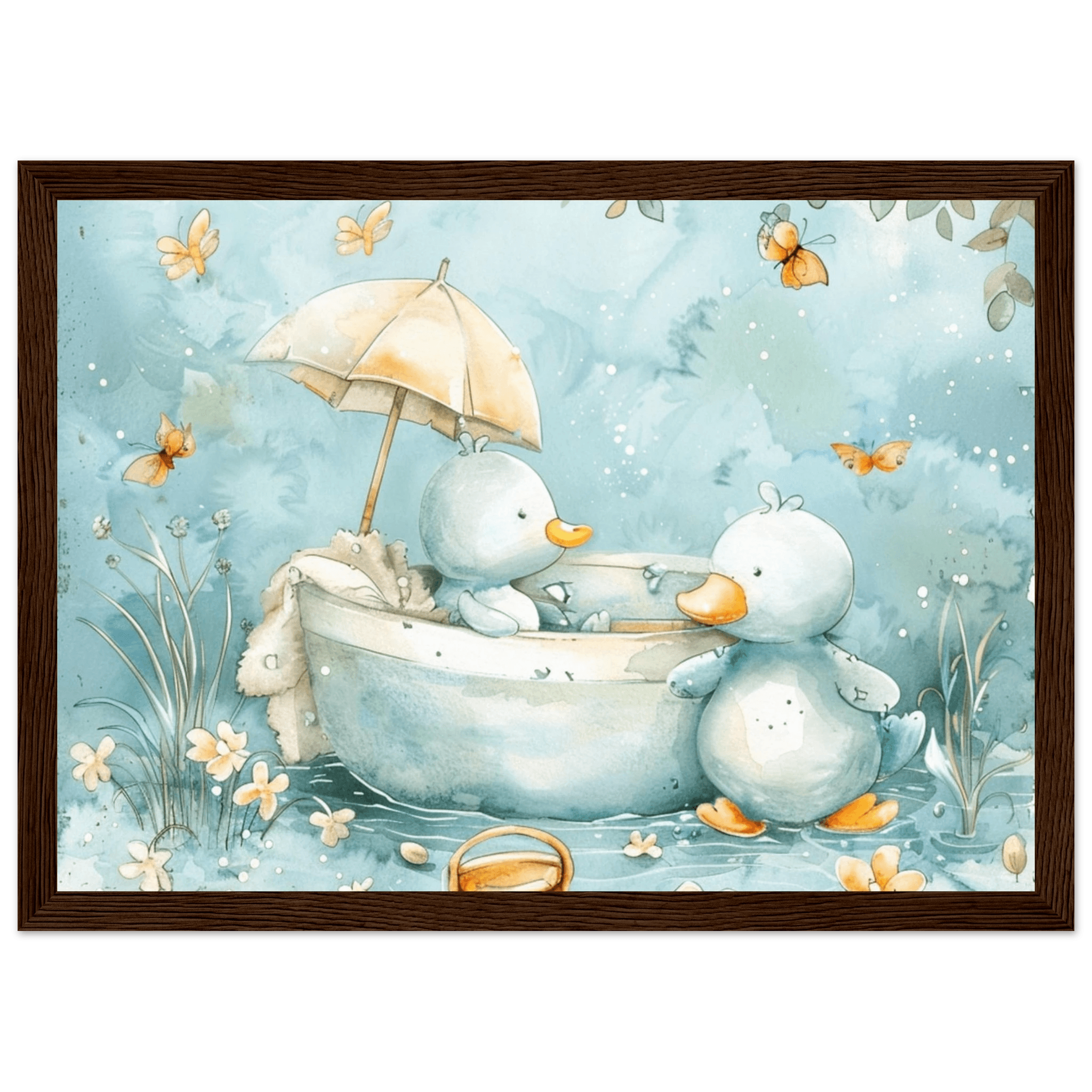 Bathing Ducks - poster - Arthena