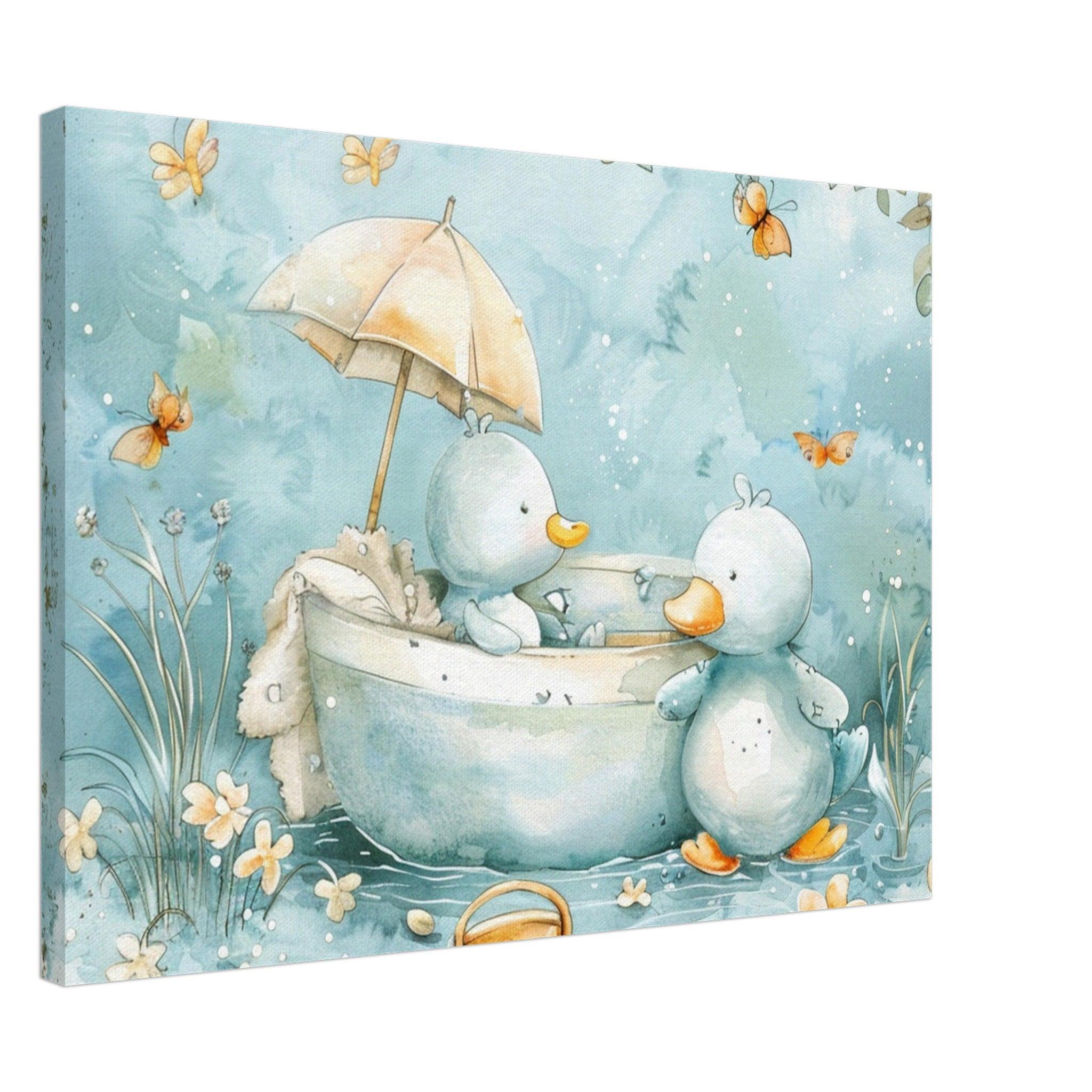 Bathing ducks - Canvas - Arthena