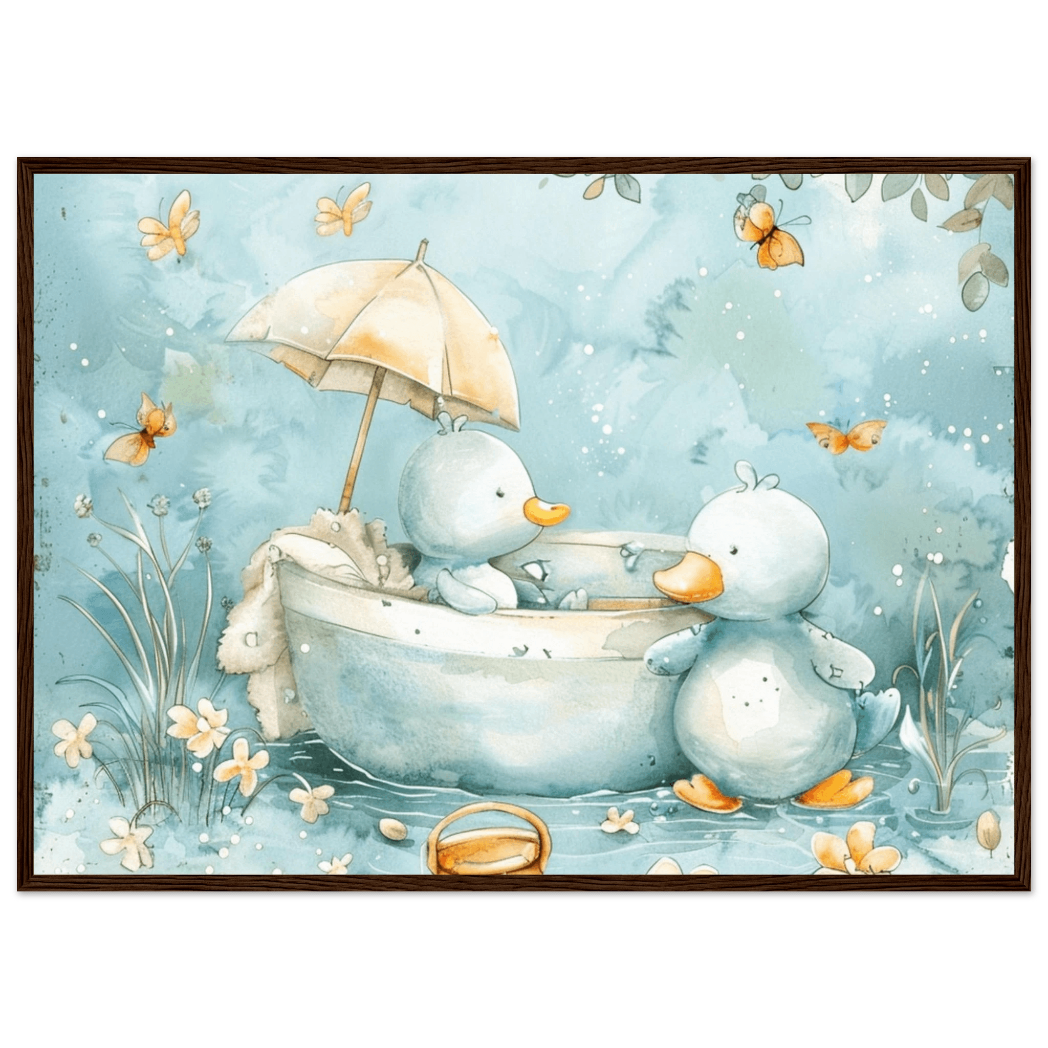 Bathing Ducks - poster - Arthena