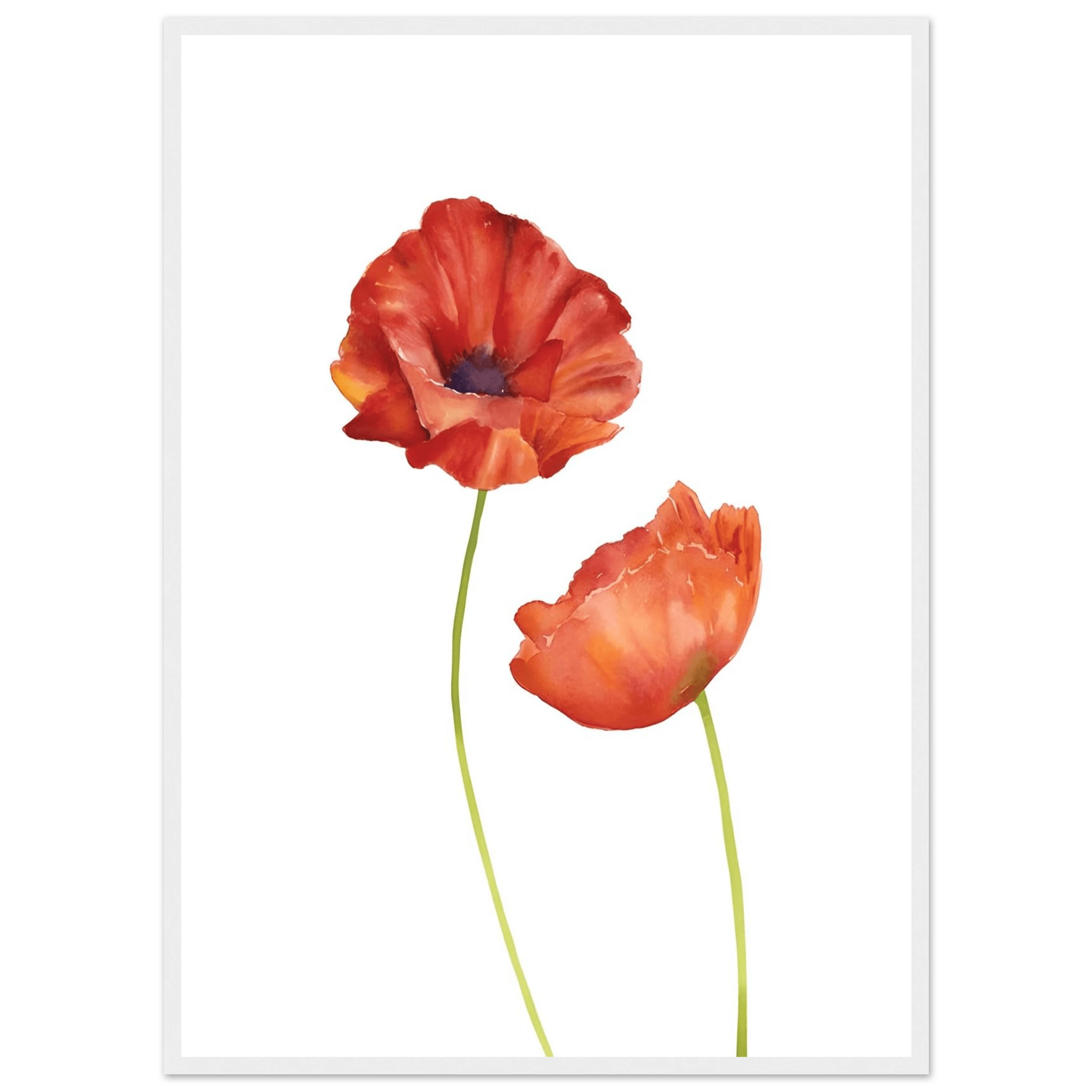 Watercolor Red Poppies - Poster - Arthena
