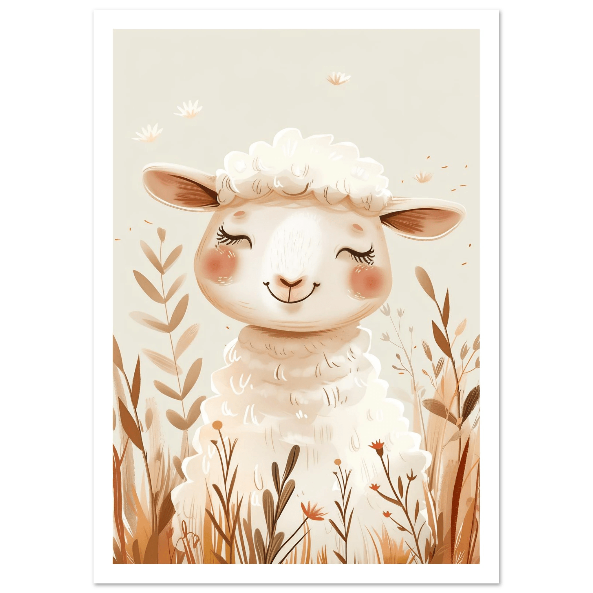 Cute Wooly Sheep - Poster - Arthena