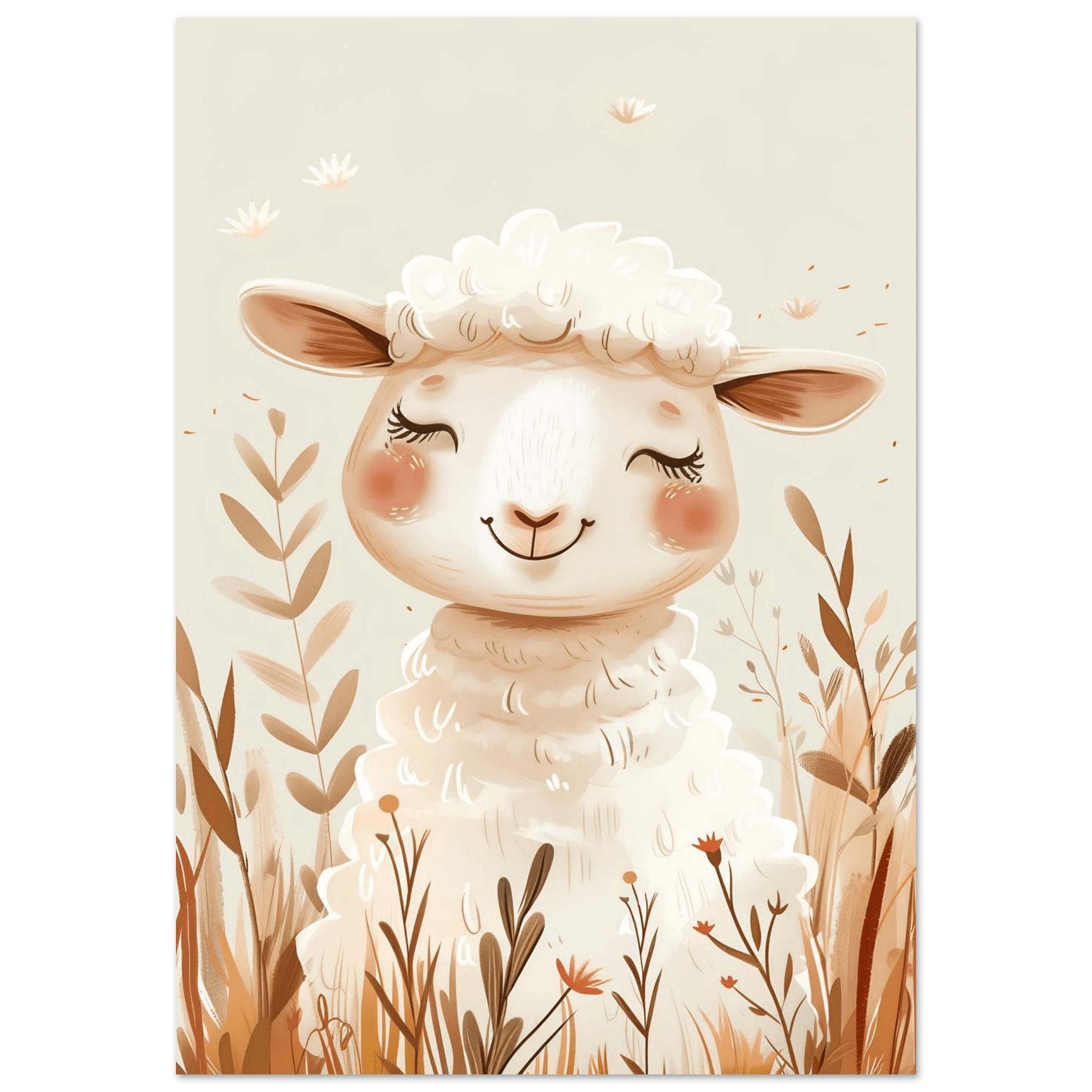 Cute Wooly Sheep - Poster - Arthena