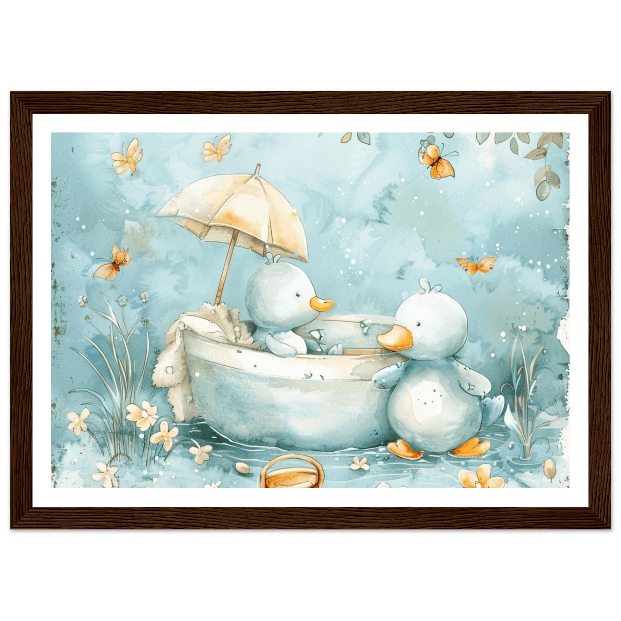 Bathing Ducks - poster - Arthena