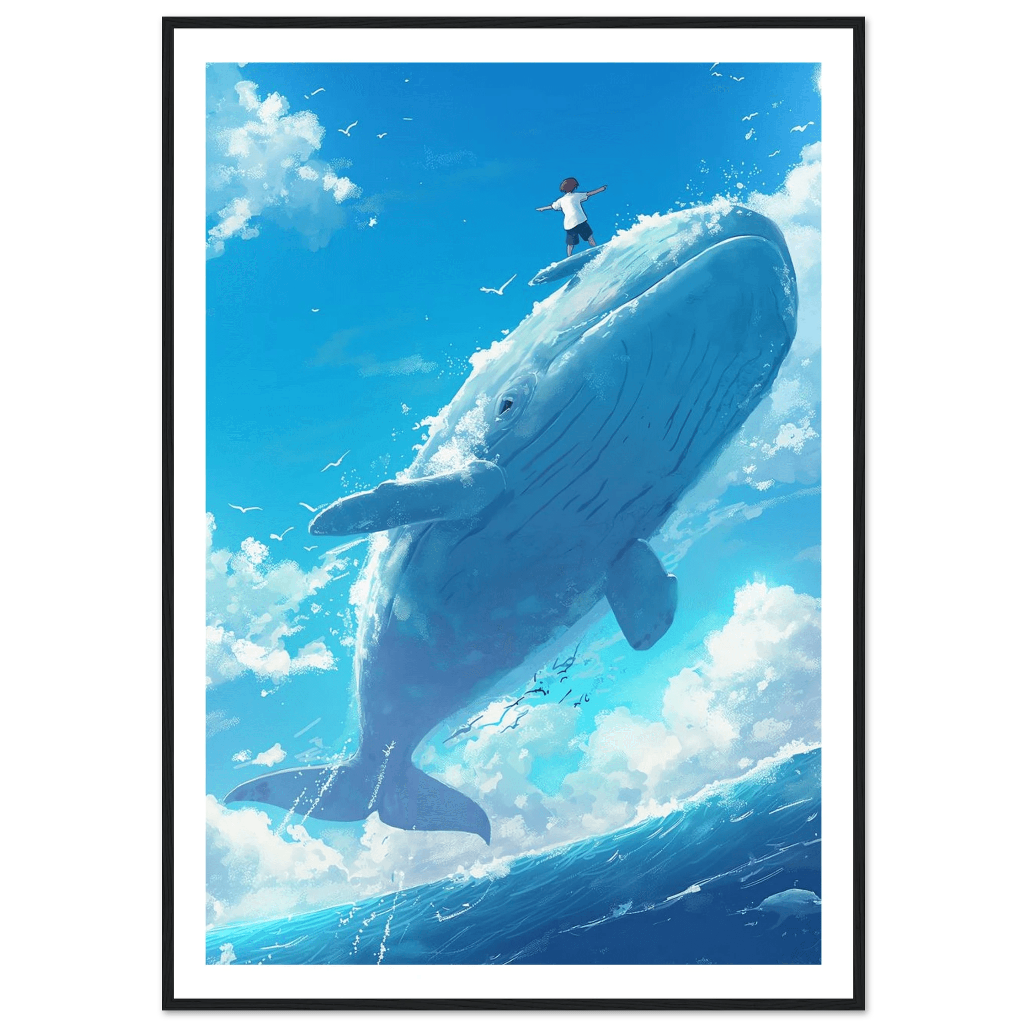 Surfing Whale - Poster - Arthena