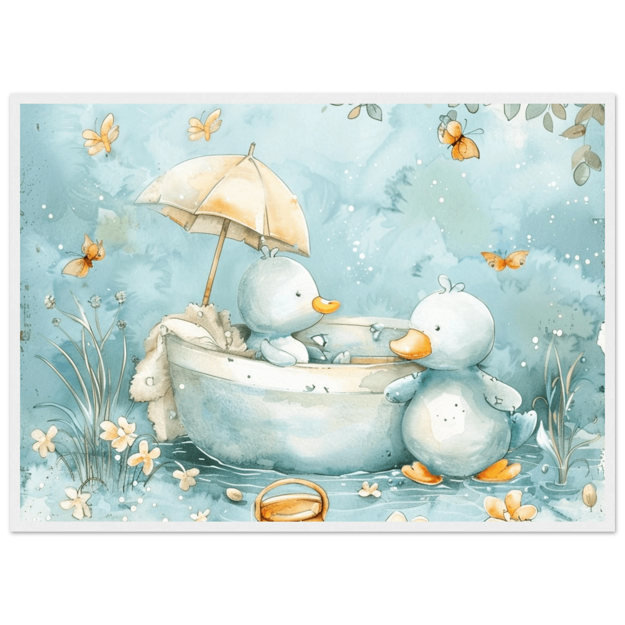 Bathing Ducks - poster - Arthena