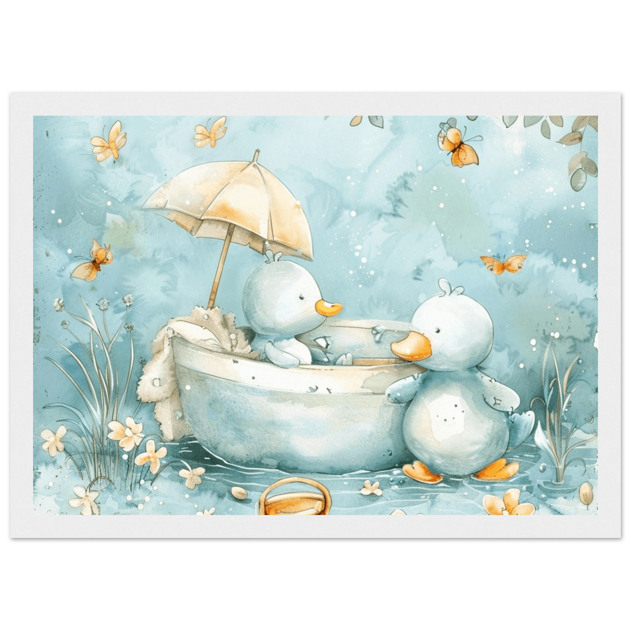 Bathing Ducks - poster - Arthena