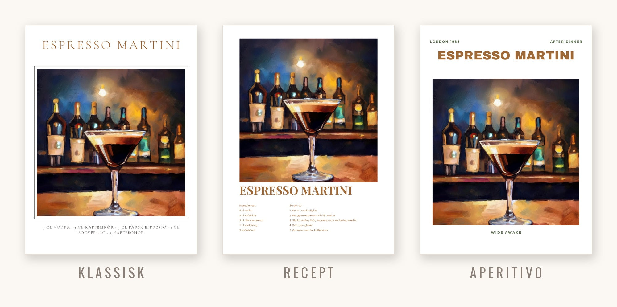 Espresso Martini i tre stilar: Klassisk, Recept och Aperitivo
