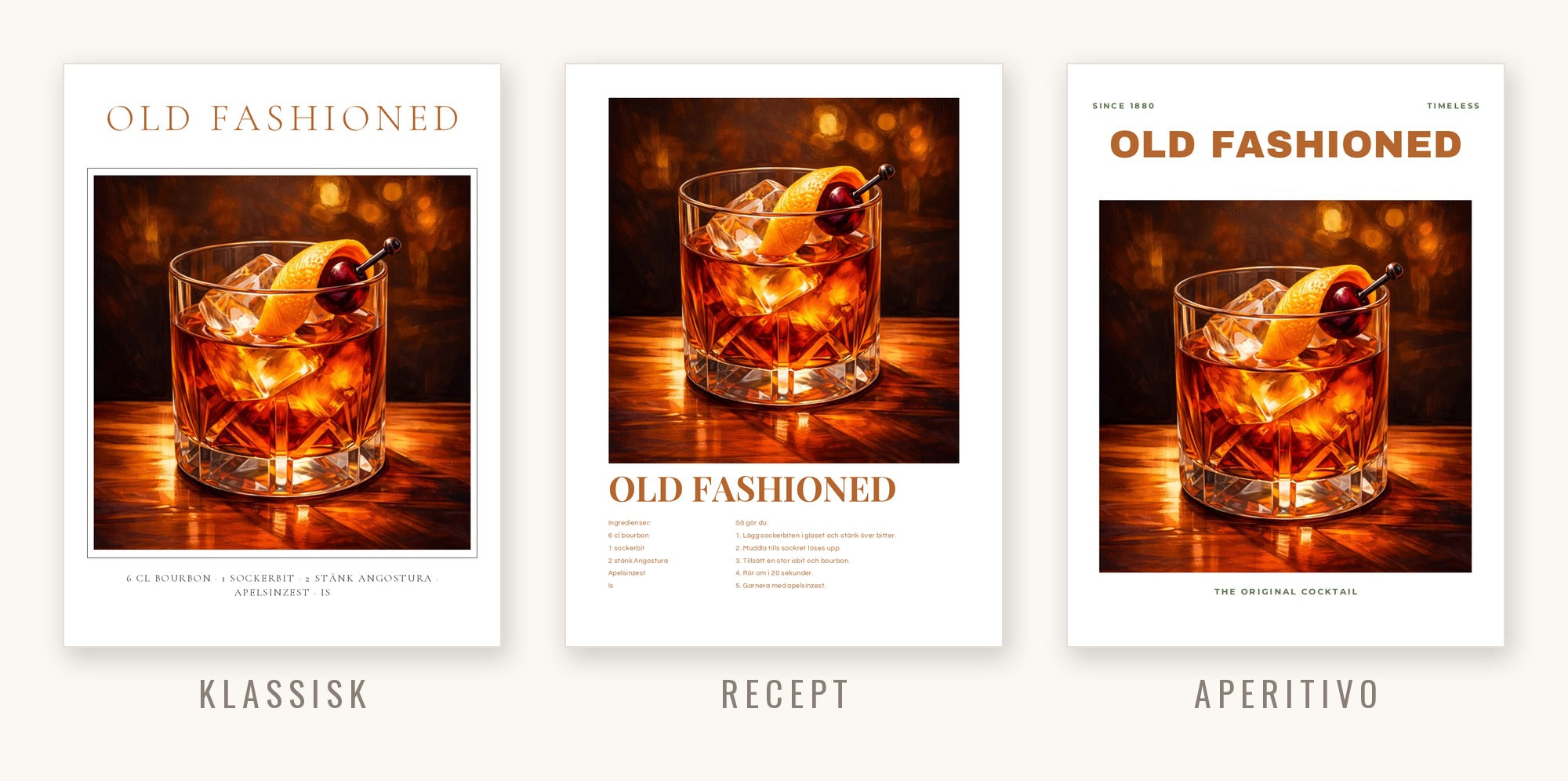 Old Fashioned i tre stilar: Klassisk, Recept och Aperitivo
