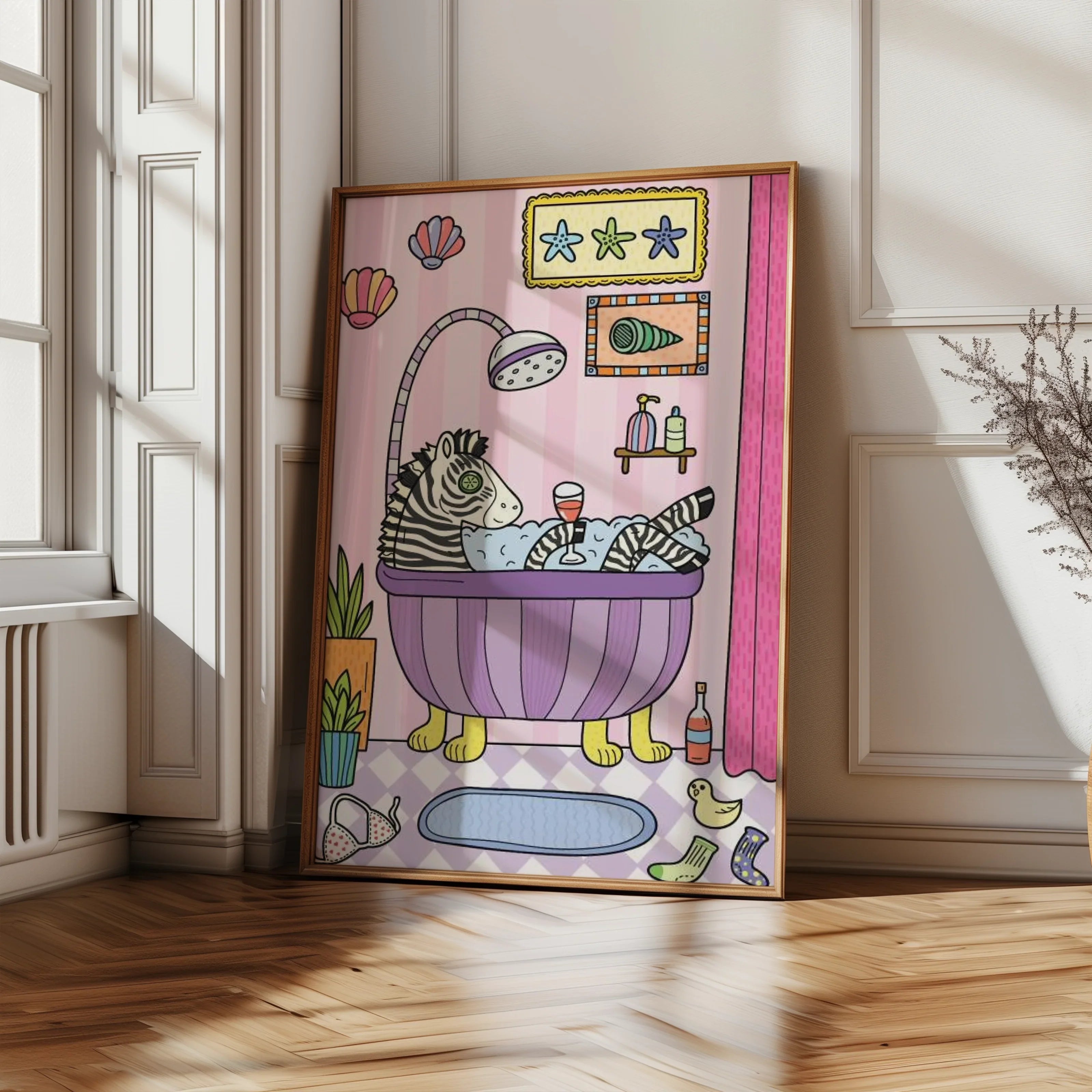 Zebra in the bathtub - Poster