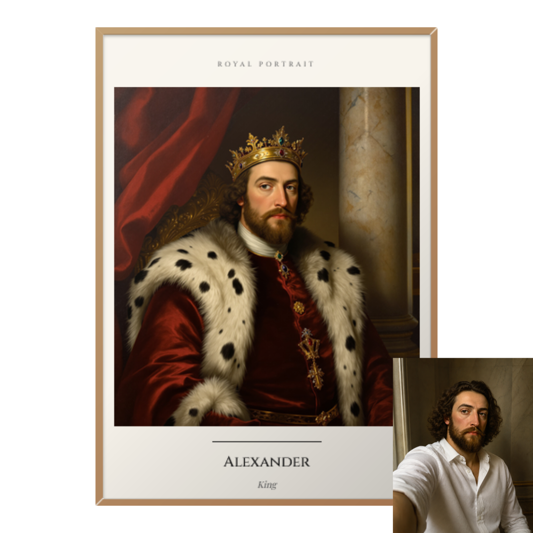 Fars dag-present – inramad kungtavla med originalfoto