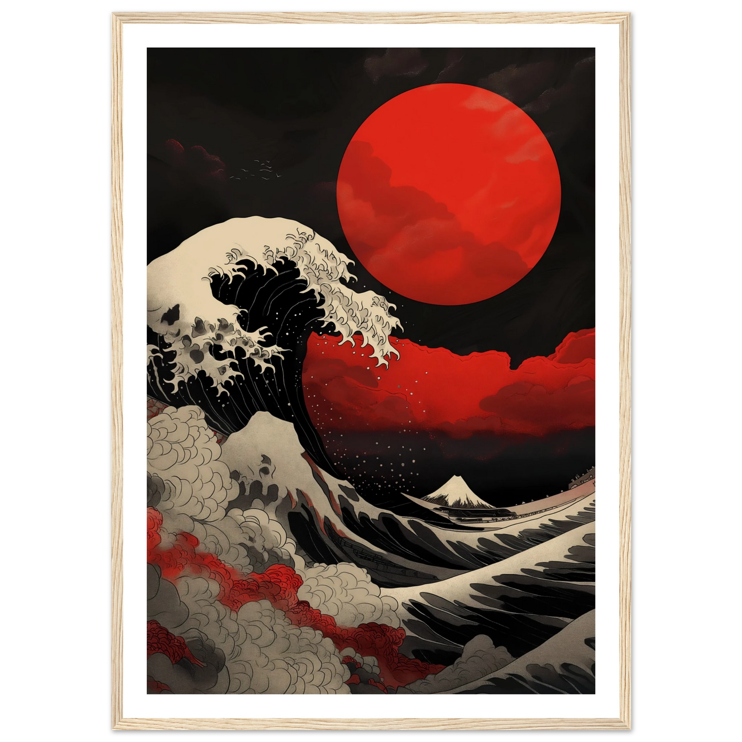 Red Sun over Turbulent Seas - Poster - Arthena