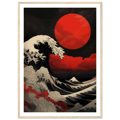 Red Sun over Turbulent Seas - Poster - Arthena