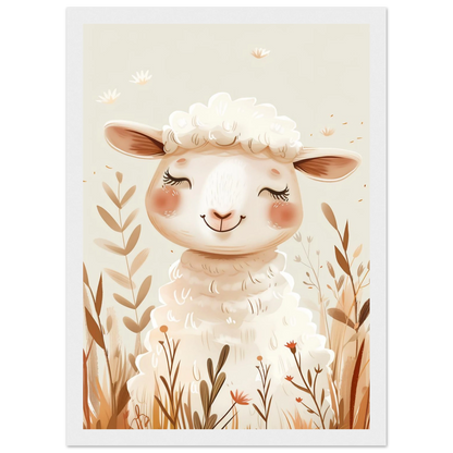 Cute Wooly Sheep - Poster - Arthena