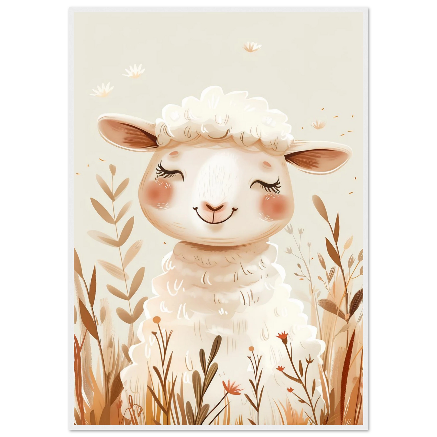 Cute Wooly Sheep - Poster - Arthena