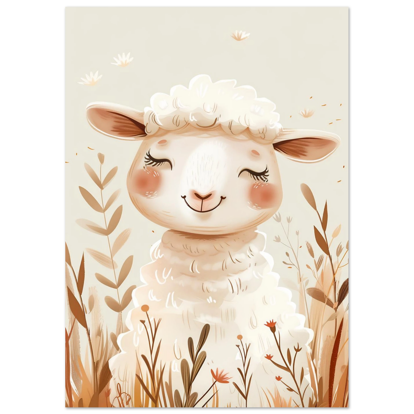 Cute Wooly Sheep - Poster - Arthena