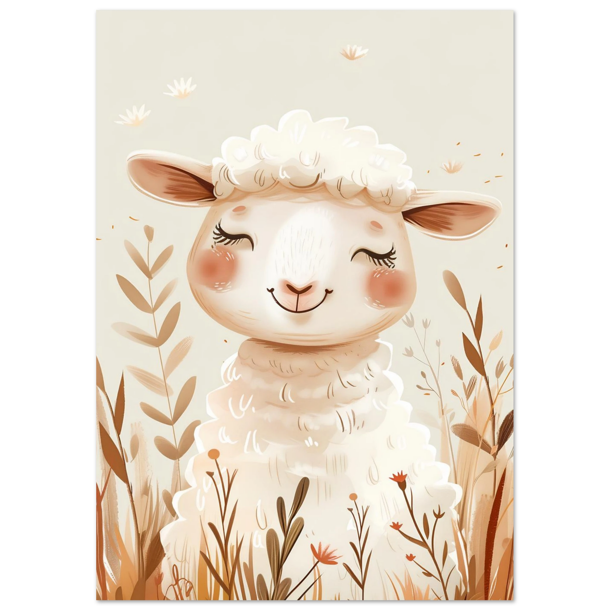 Cute Wooly Sheep - Poster - Arthena