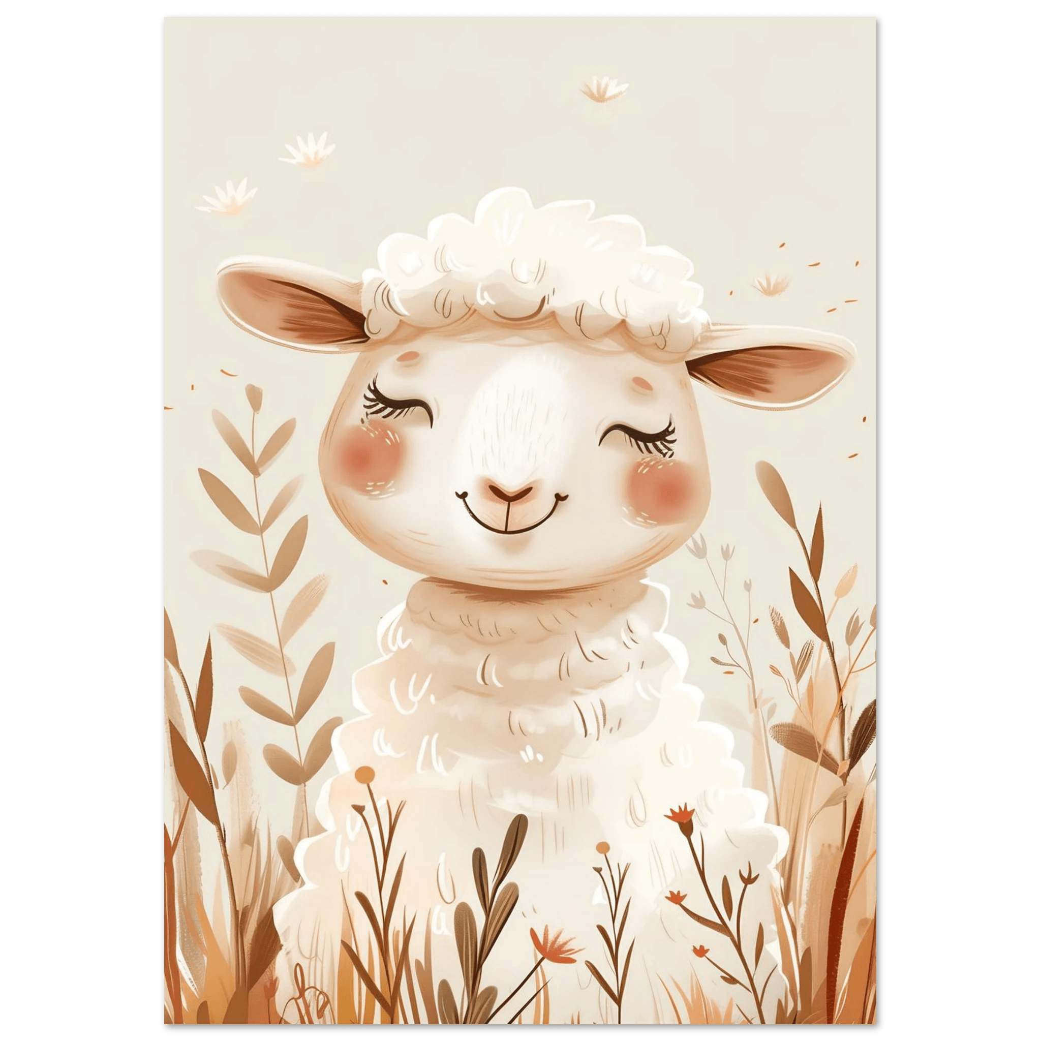 Cute Wooly Sheep - Poster - Arthena