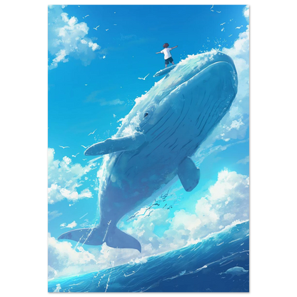 Surfing Whale - Poster - Arthena