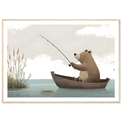 Fishing Teddy Bear - Poster - Arthena