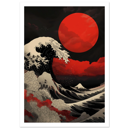 Red Sun over Turbulent Seas - Poster - Arthena